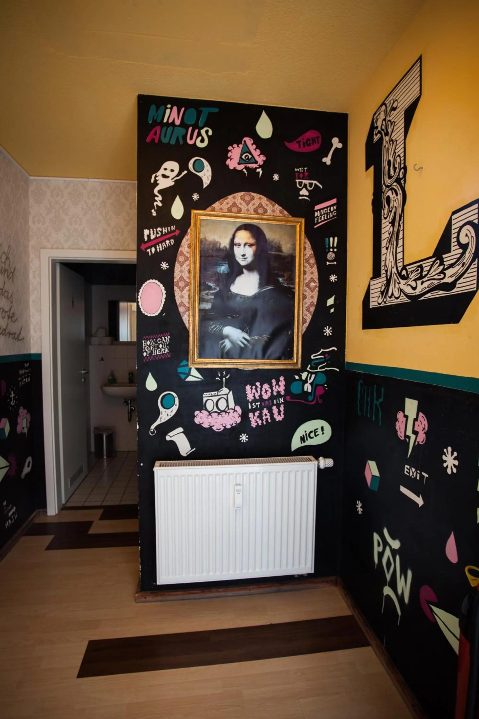 Decorative detail in Labyrinth Hostel Weimar