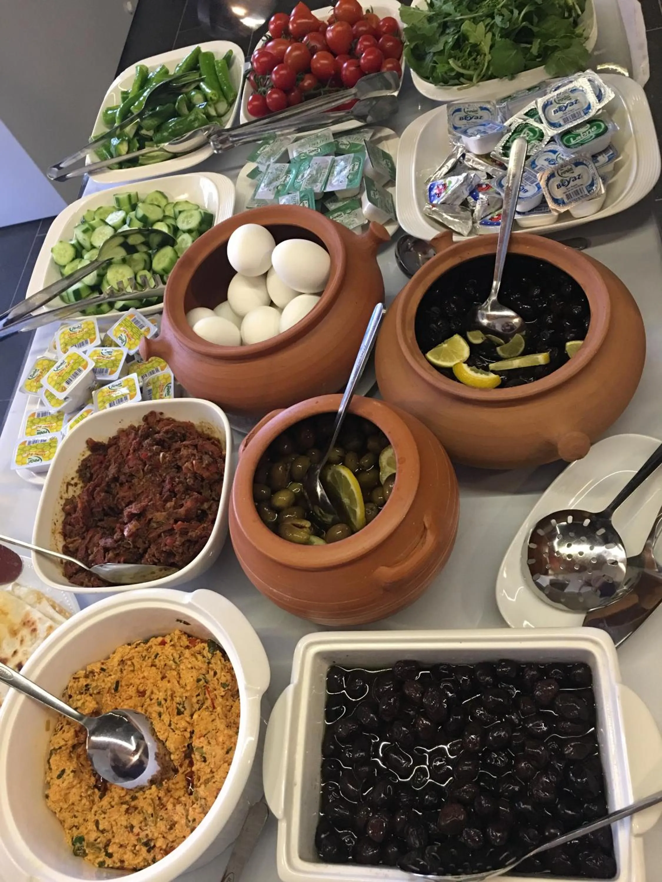 Buffet breakfast in Demisos Caves Hotel