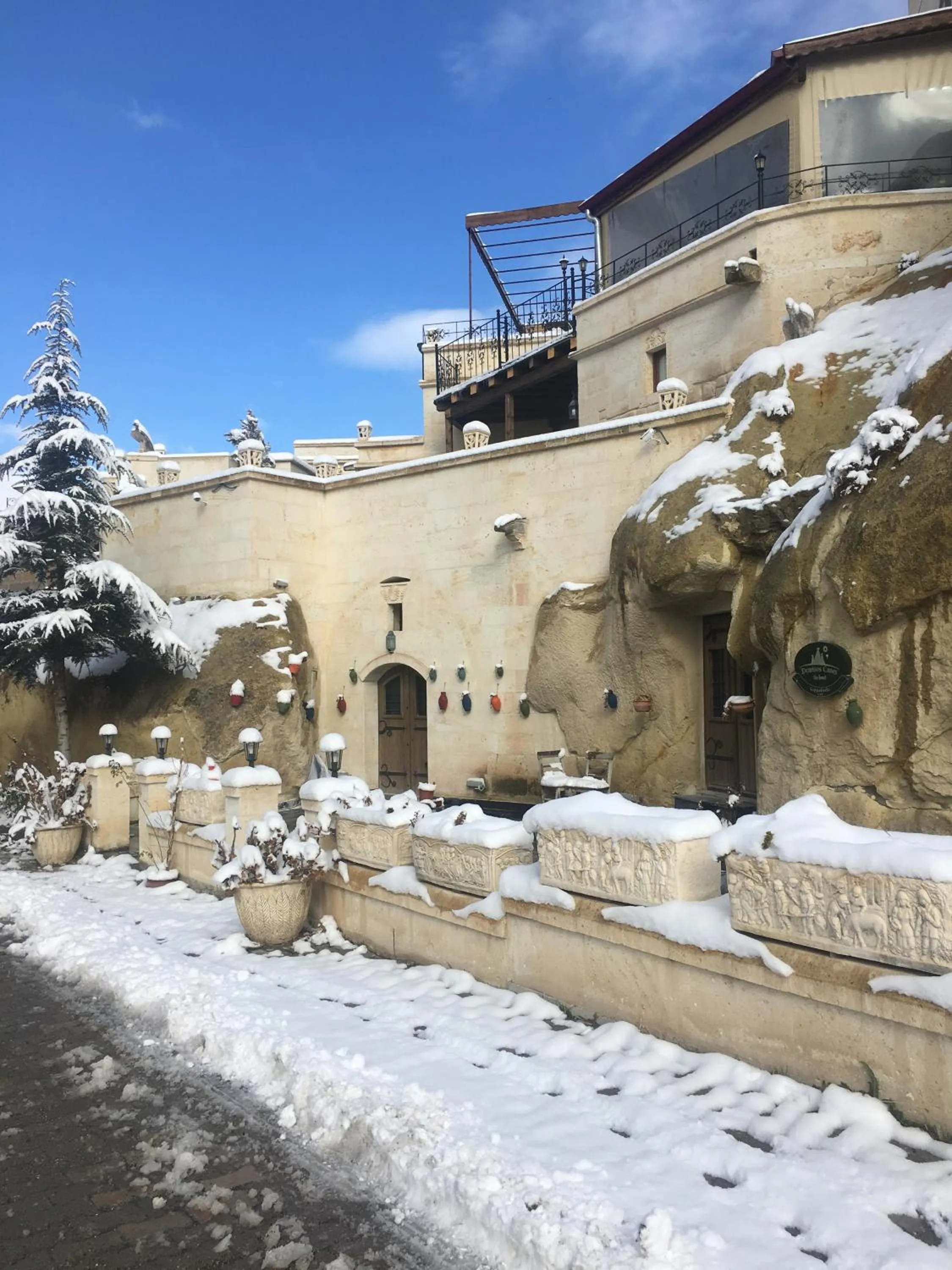 Facade/entrance in Demisos Caves Hotel