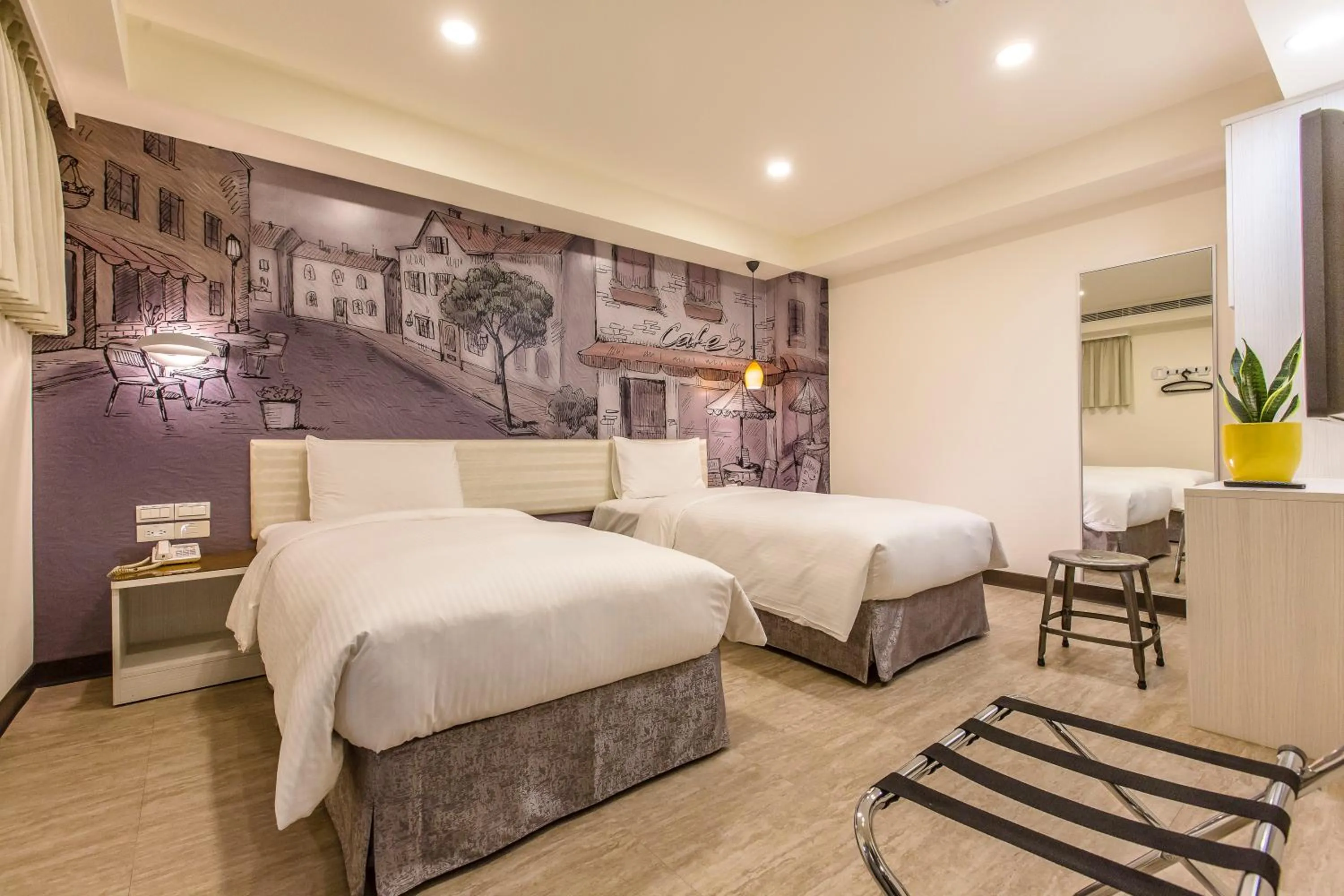 Bed in The Cloud Hotel Zhongli Branch