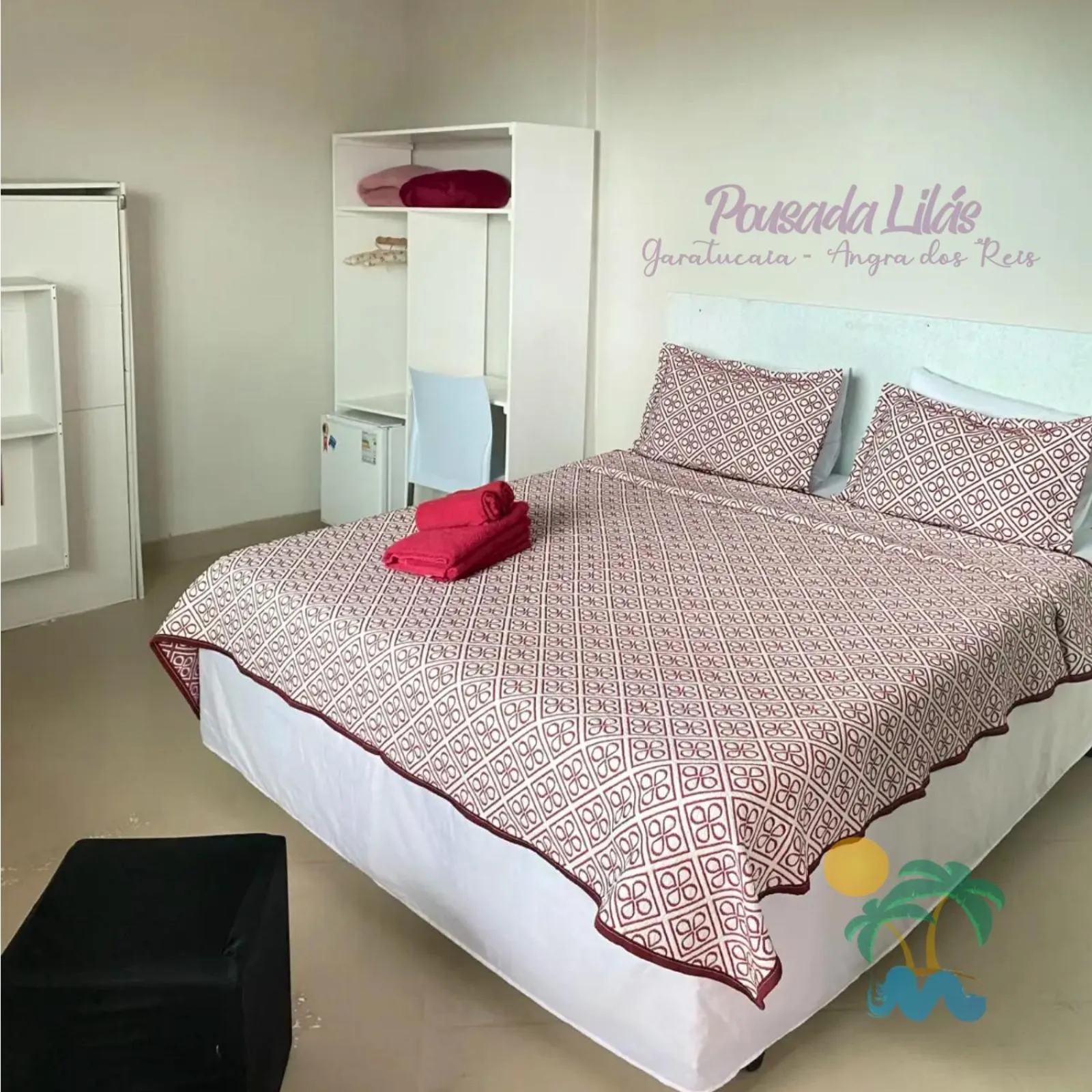 Bed in Pousada Lilás