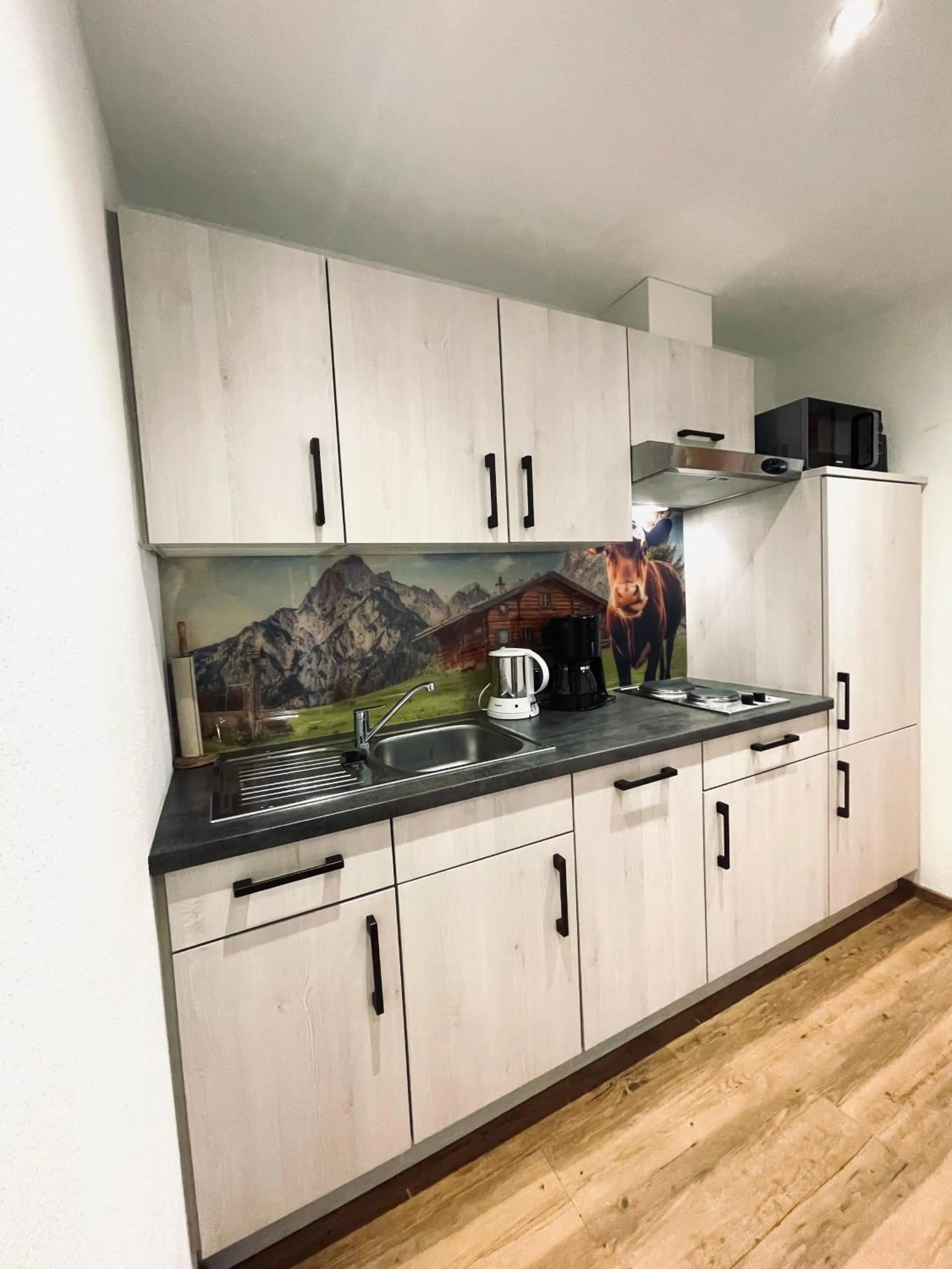 Kitchen or kitchenette in Gästehaus Achental