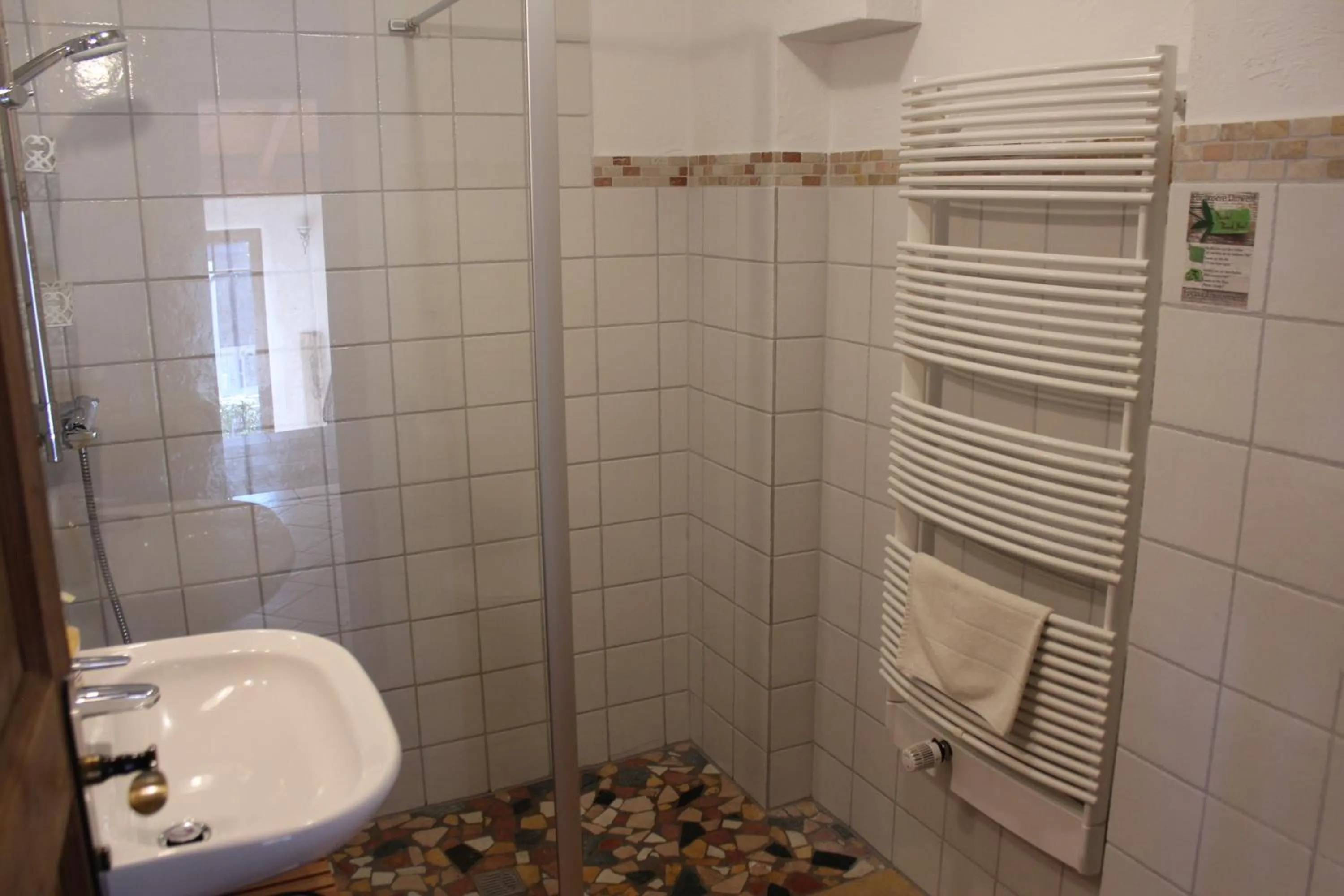 Shower in Pension Vanii, Apartments