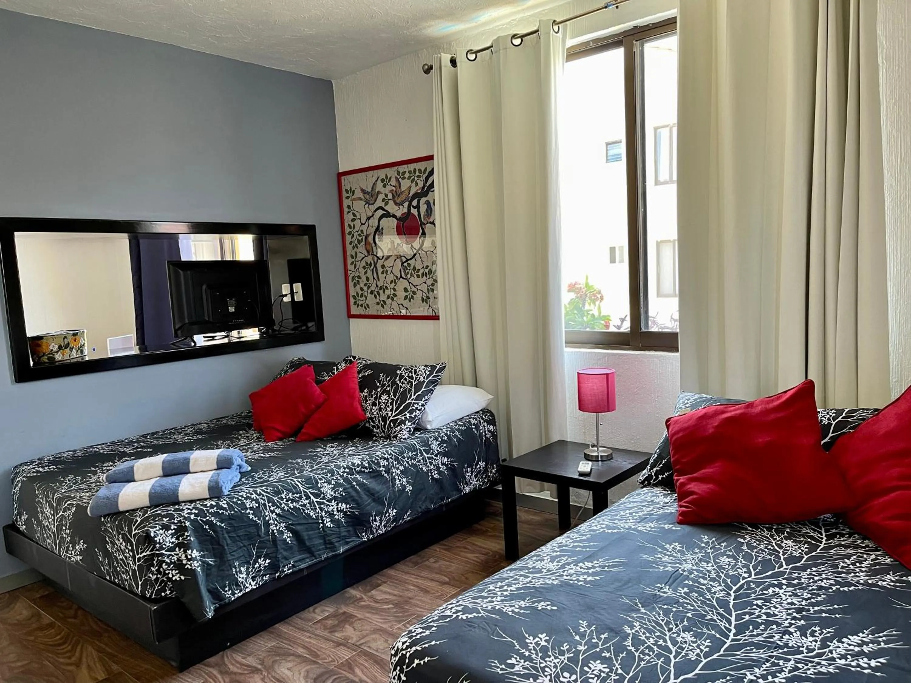 Living room, Bed in Caribbean apartment