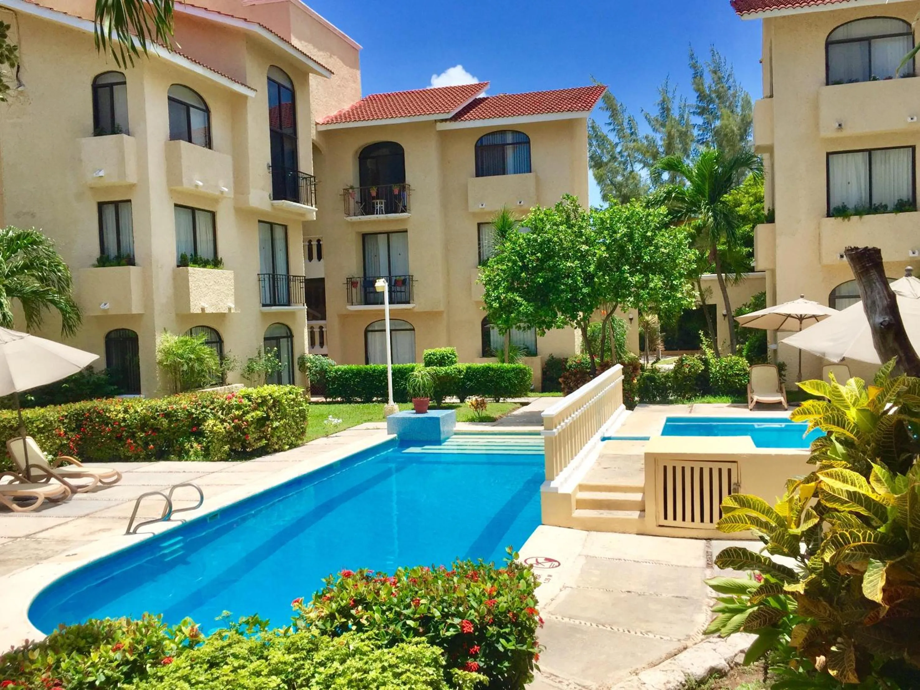 Swimming pool in Caribbean apartment