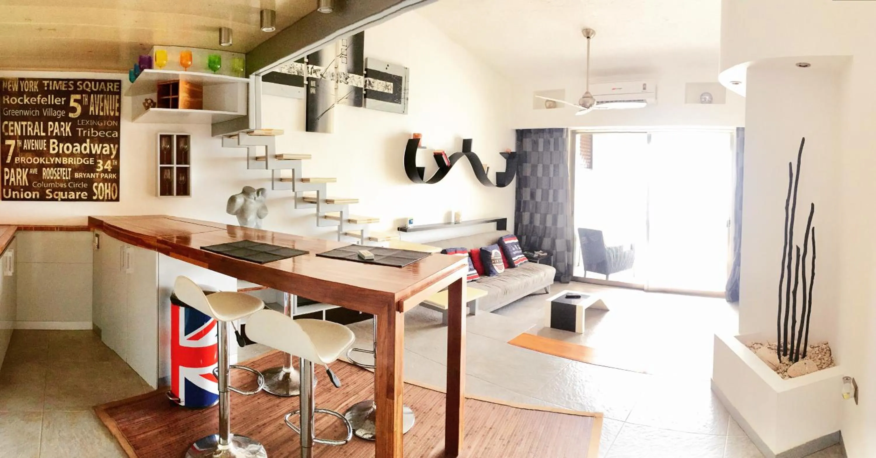 Living room in Caribbean apartment