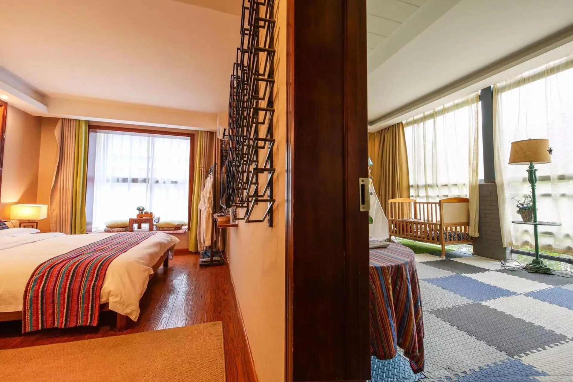 Bed in Secret Courtyard Resort Hotel