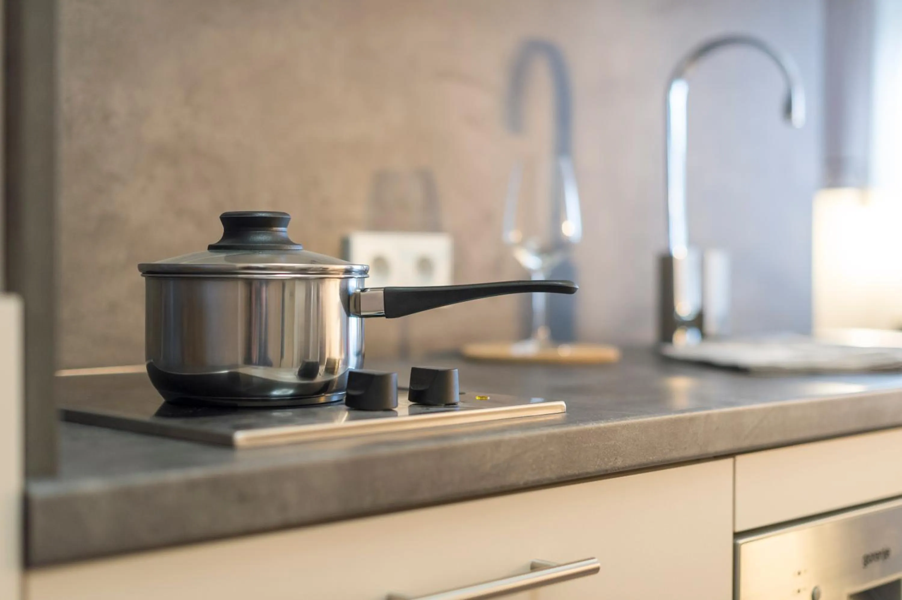 Kitchen or kitchenette in HARBR. boardinghouse Ludwigsburg