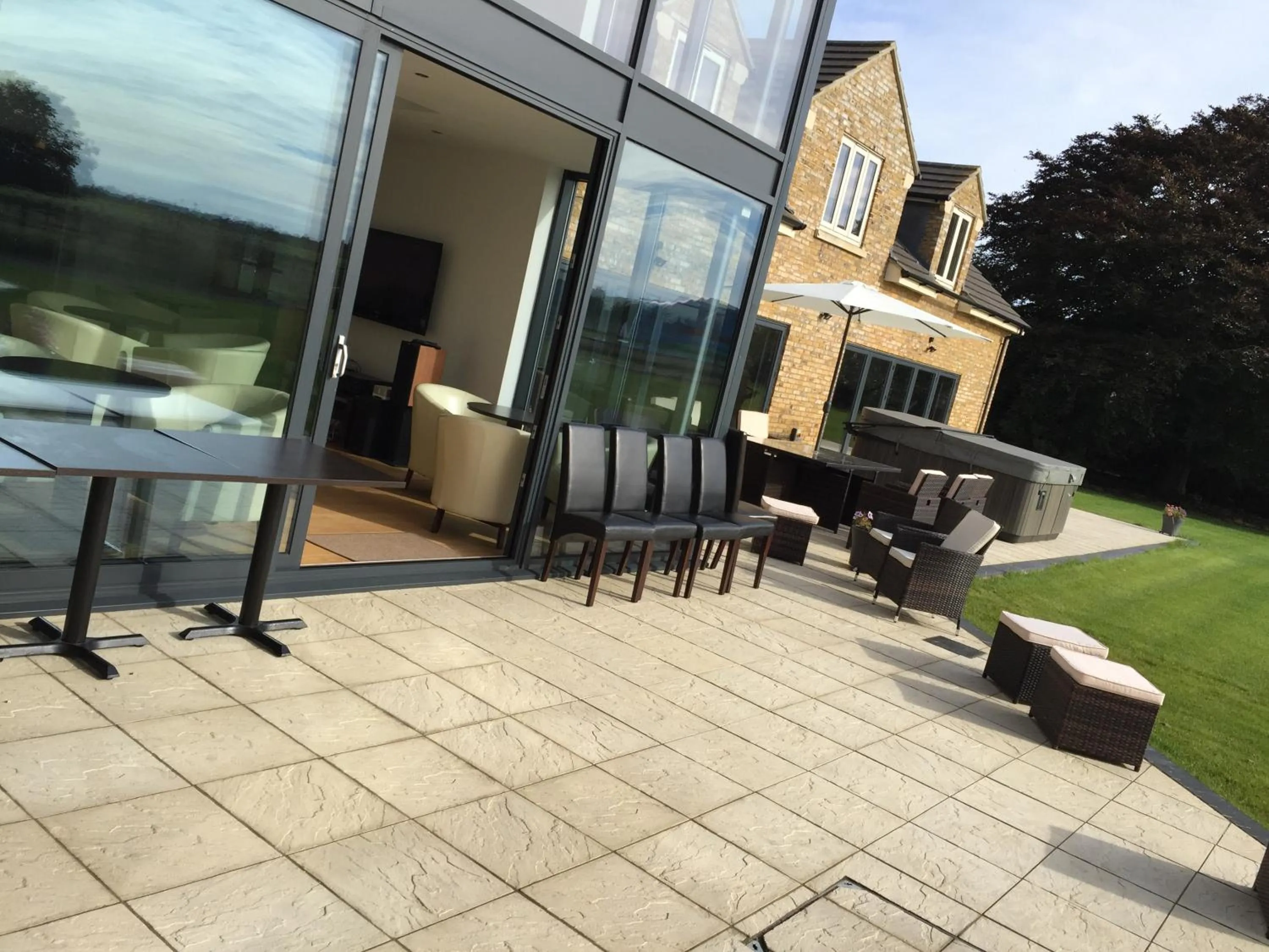 Patio in Woodhouse Farm Lodge