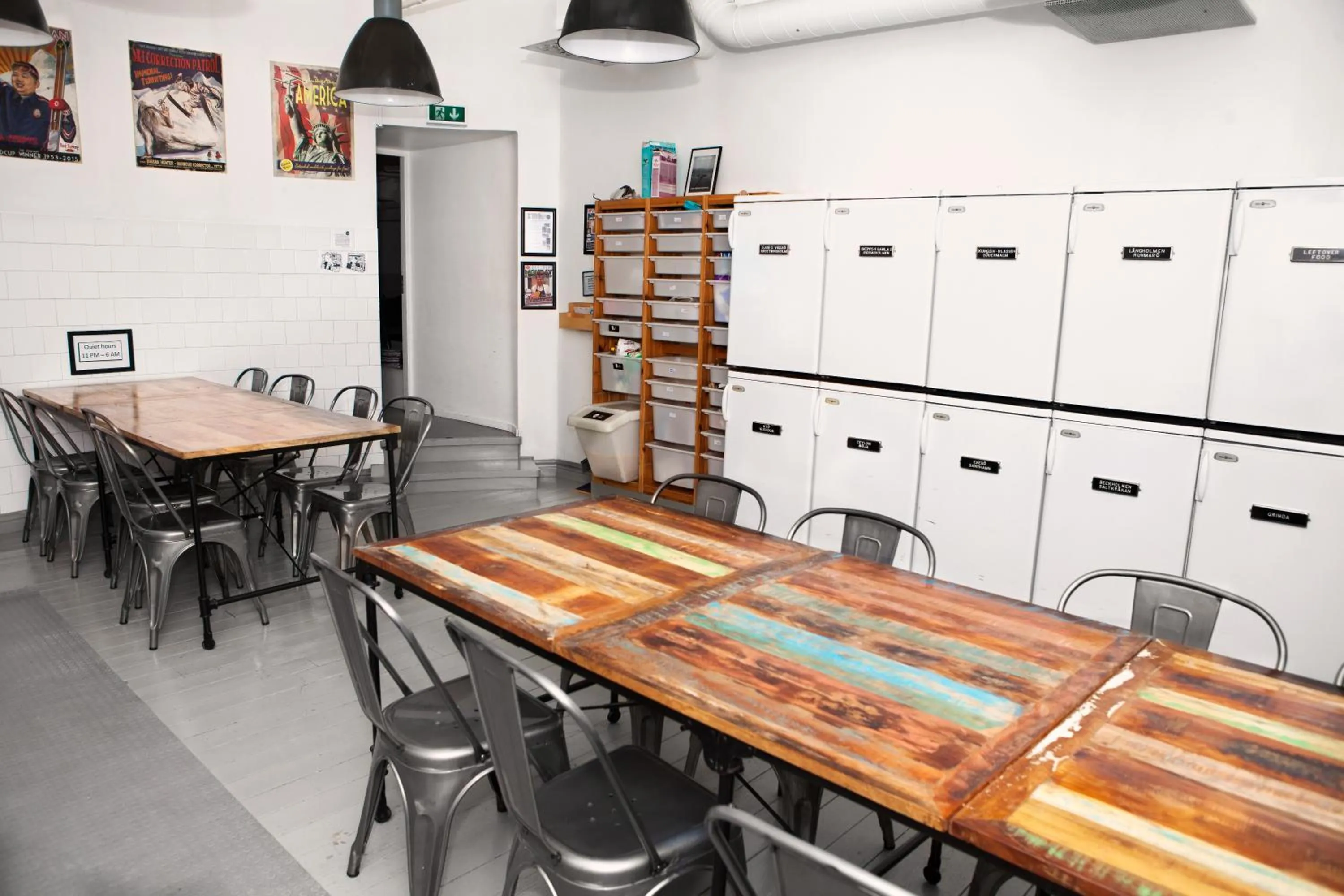 Communal kitchen in City Backpackers Hostel