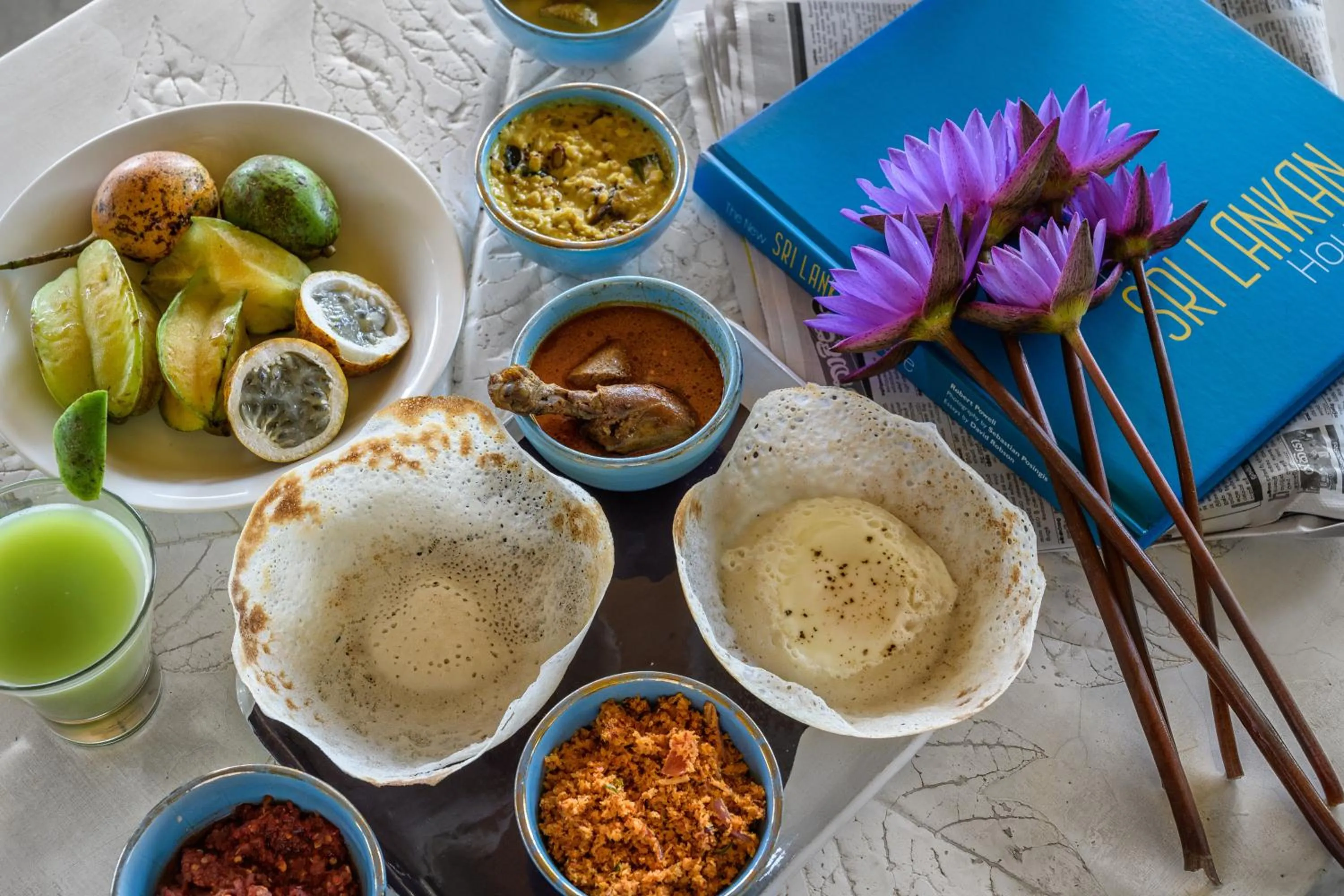Asian breakfast in Water Garden Sigiriya