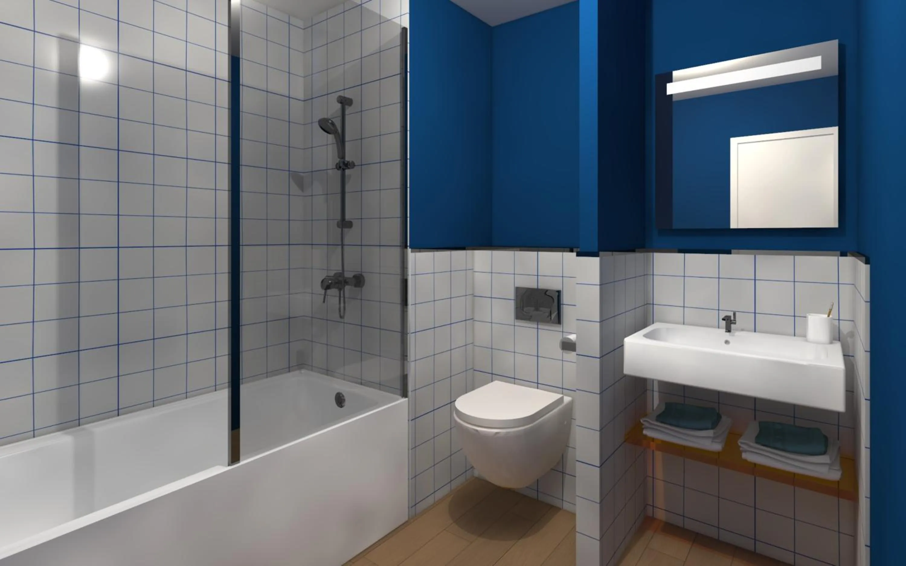 Bathroom in ibis Styles Morlaix