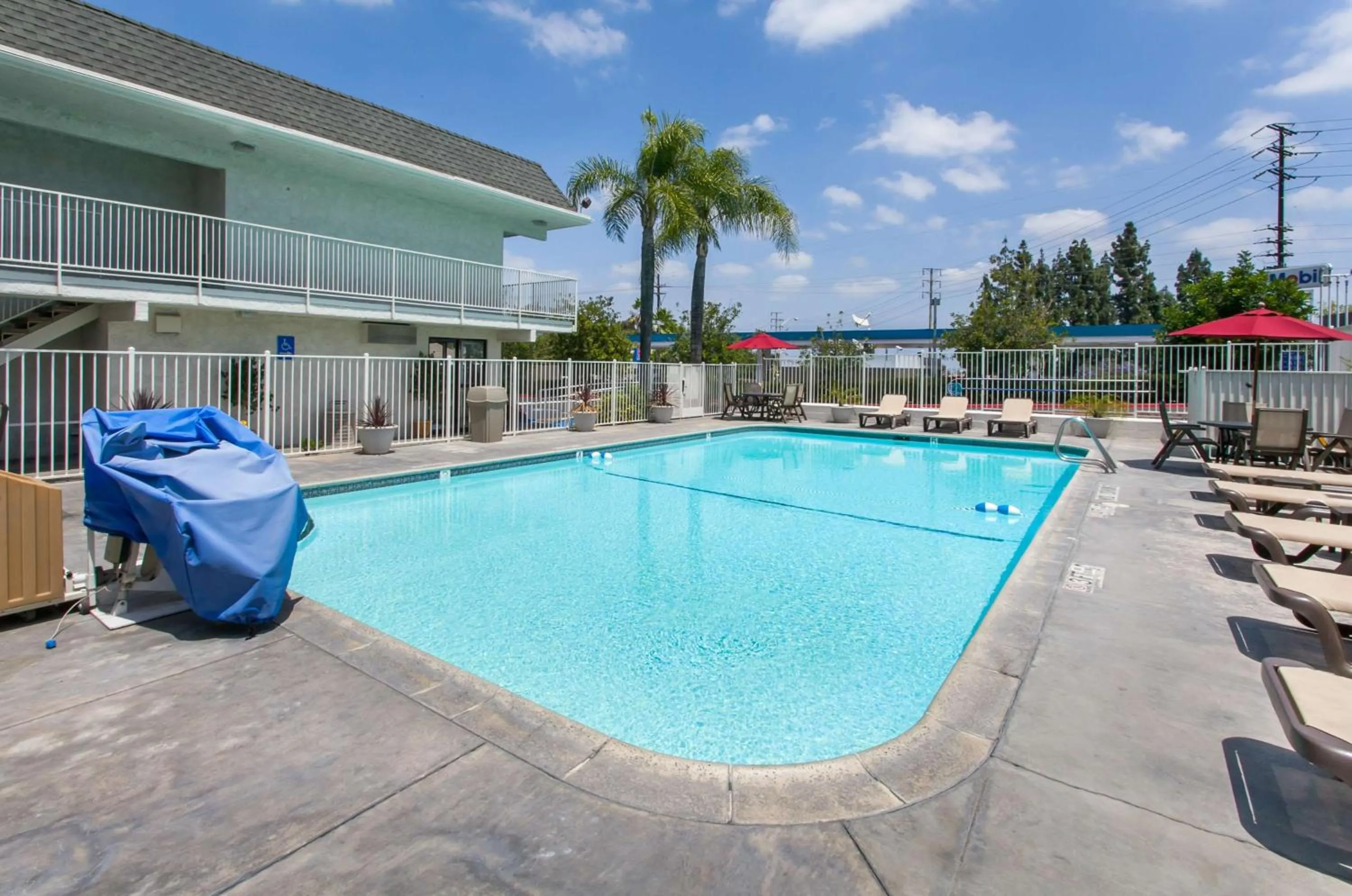 Pool view in Motel 6-Rosemead, CA - Los Angeles