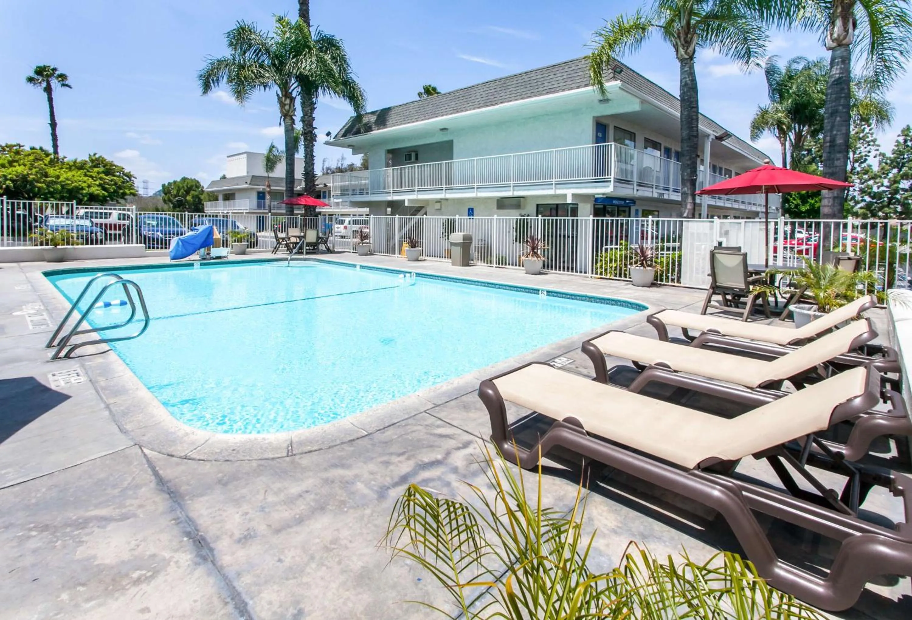 Pool view in Motel 6-Rosemead, CA - Los Angeles