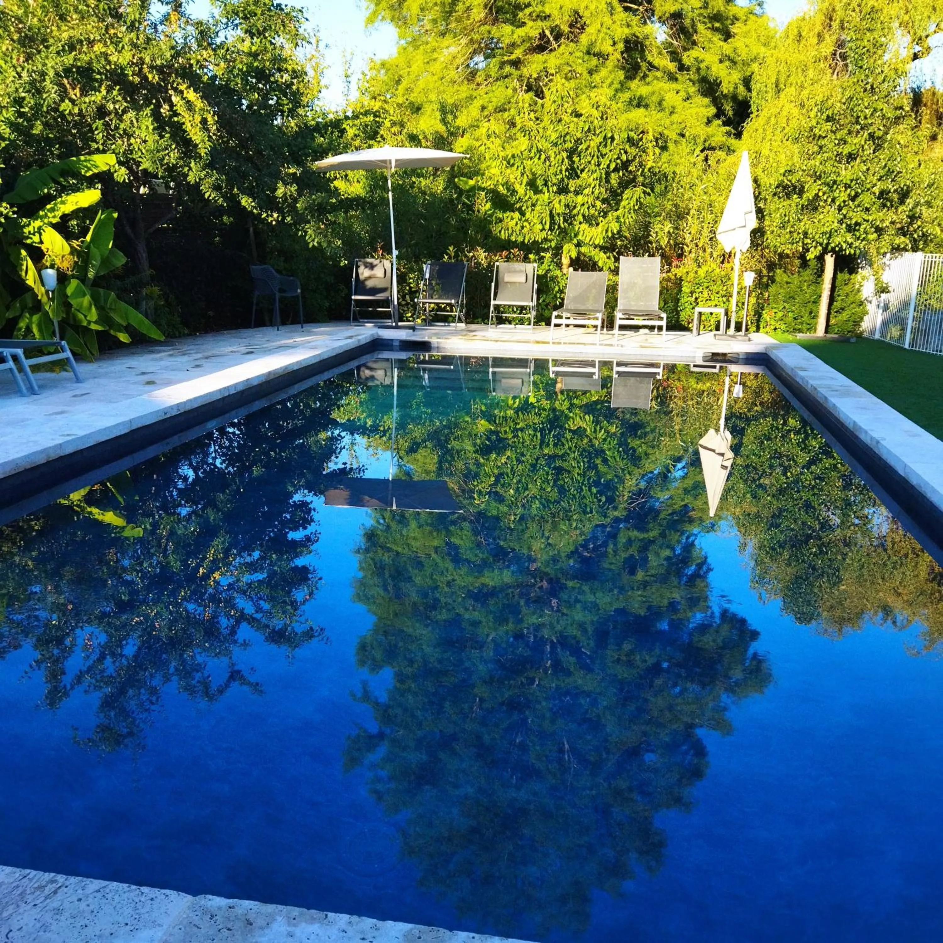 Swimming pool in Logis Hotel La Diligence
