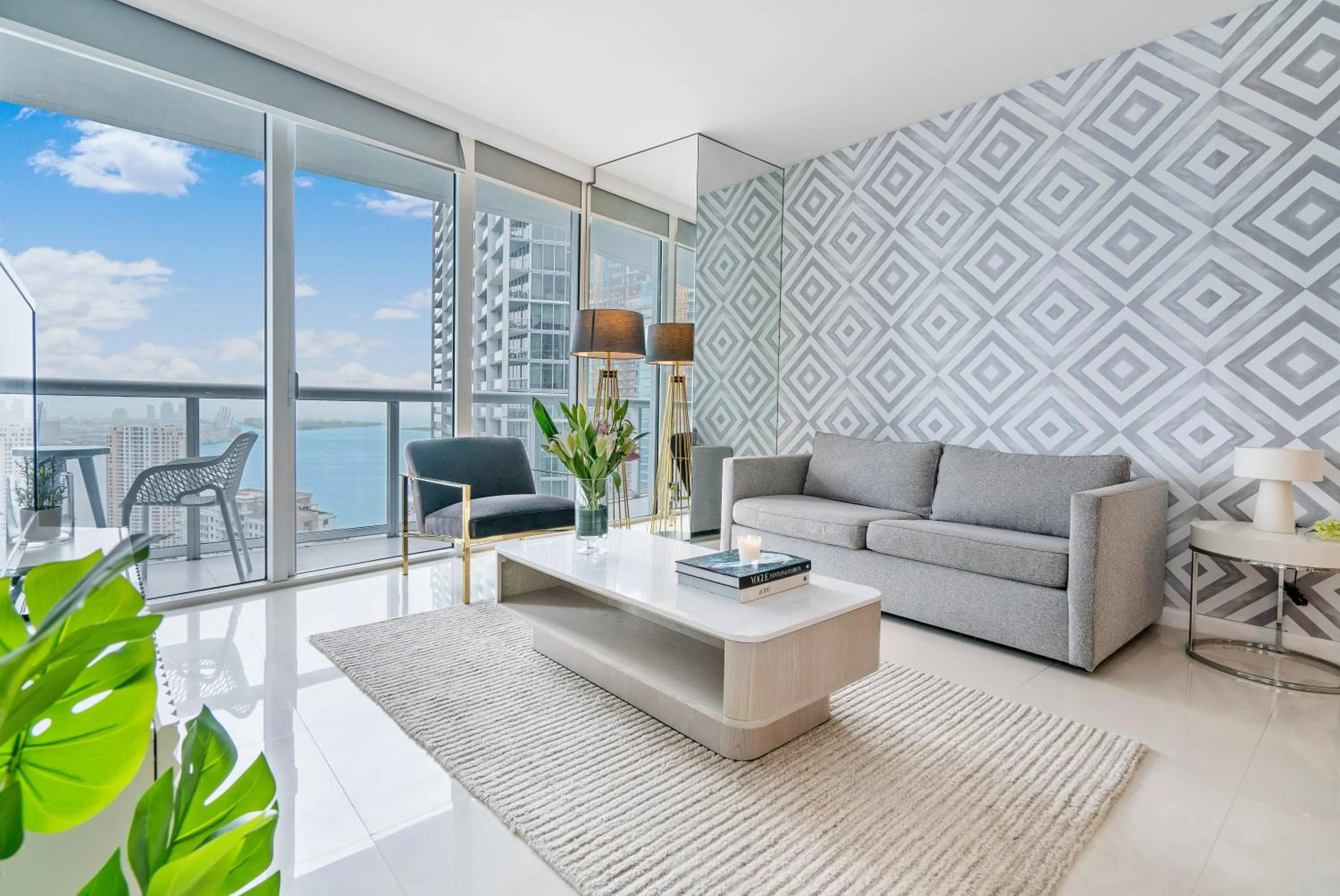 Living room in Brickell by Miami Vacation Rentals