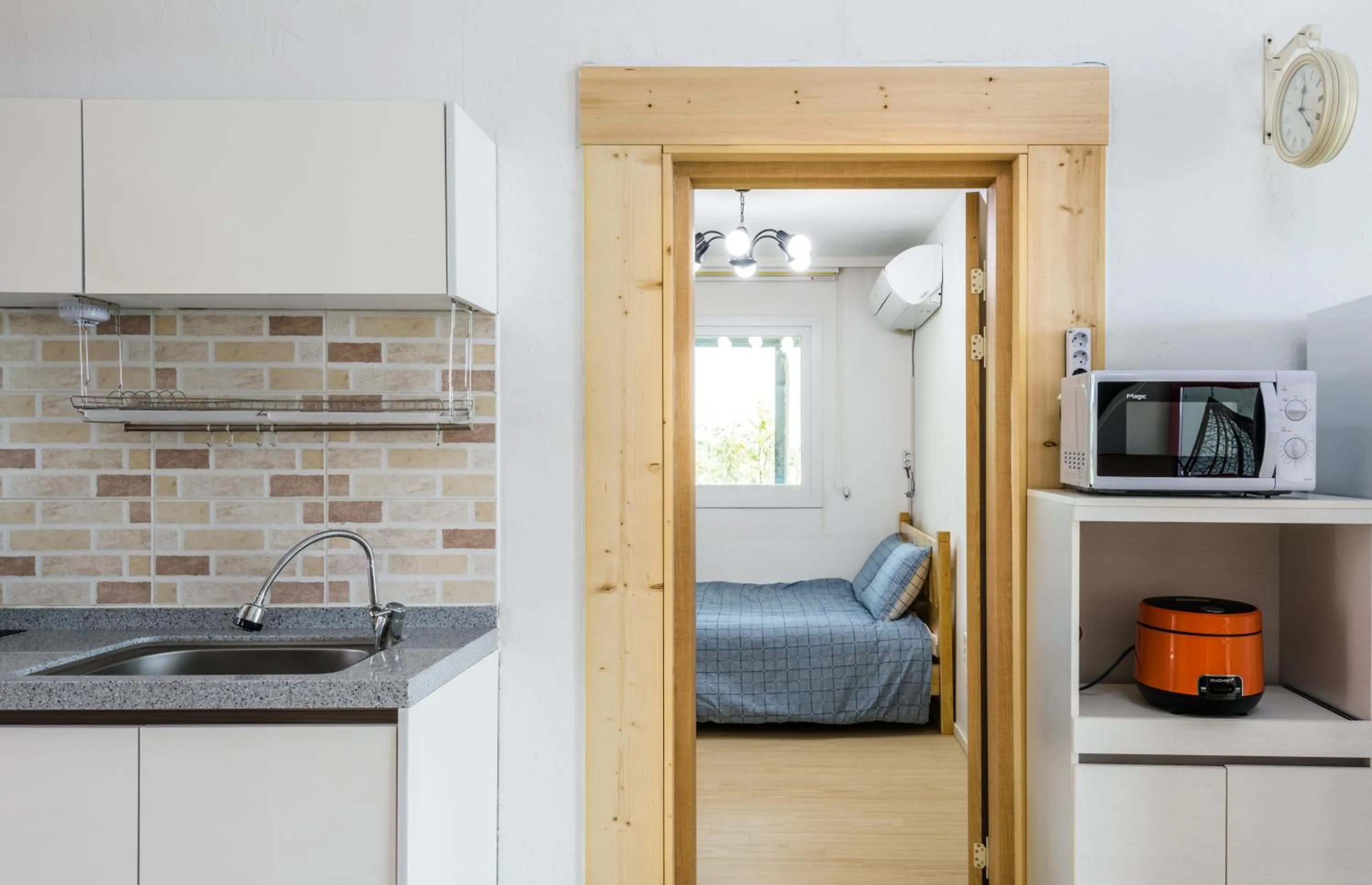 Decorative detail, Bed in Jeju Turning point Pension