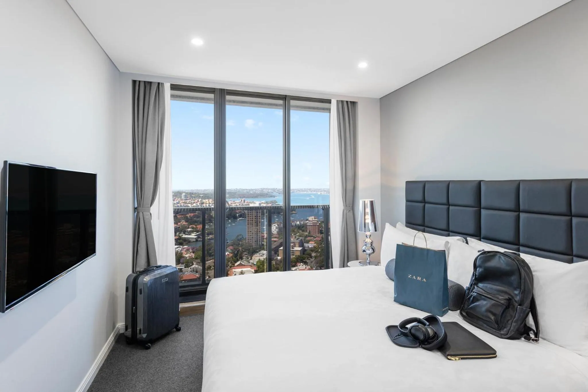 Bed in Meriton Suites North Sydney