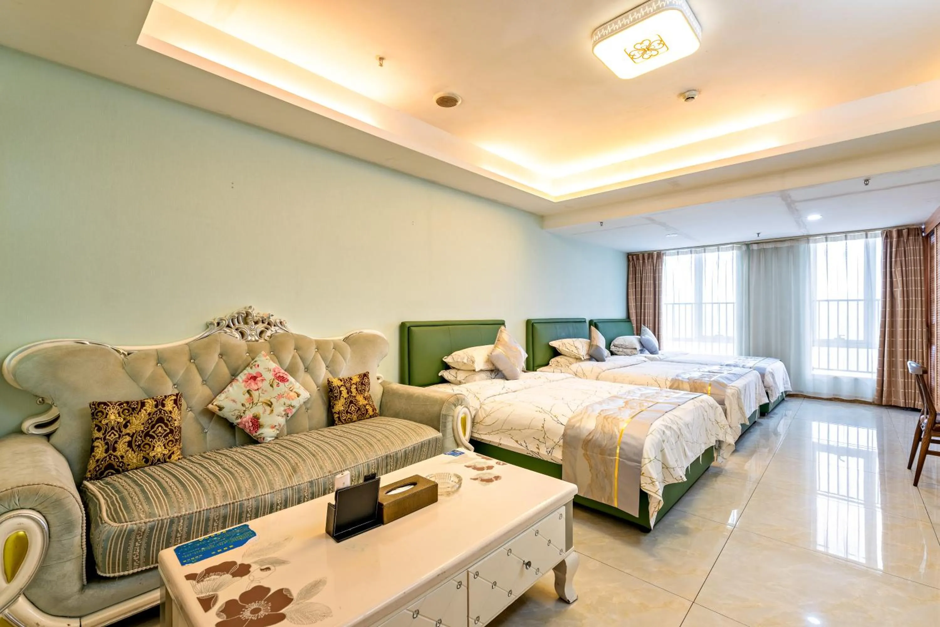 Photo of the whole room, Bed in Guangzhou Manhattan International Apartment Zhengjia Free bus services are provided for the first and second phases