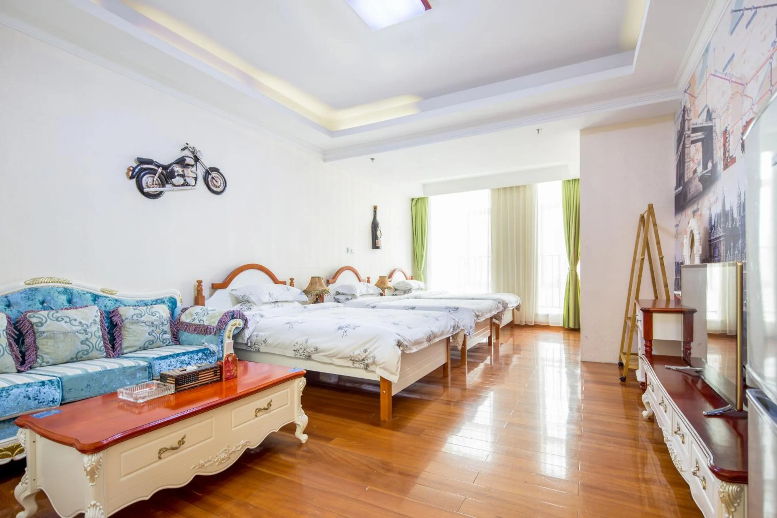 Photo of the whole room, Bed in Guangzhou Manhattan International Apartment Zhengjia Free bus services are provided for the first and second phases