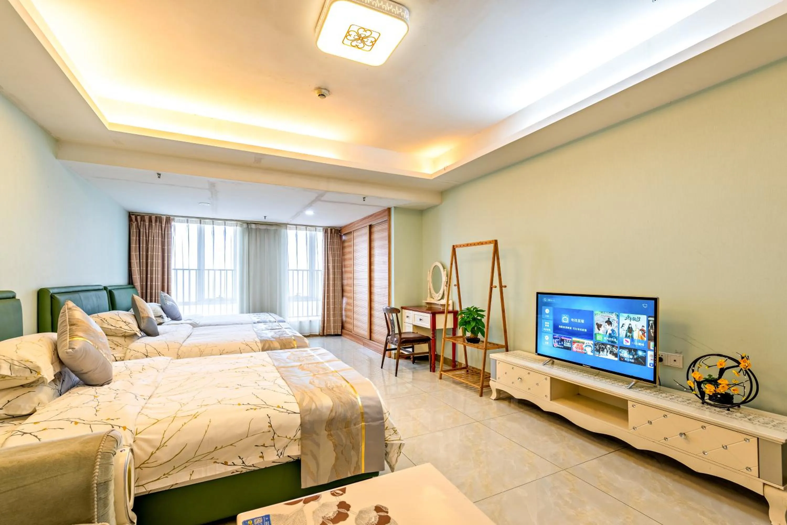 Photo of the whole room, Bed in Guangzhou Manhattan International Apartment Zhengjia Free bus services are provided for the first and second phases