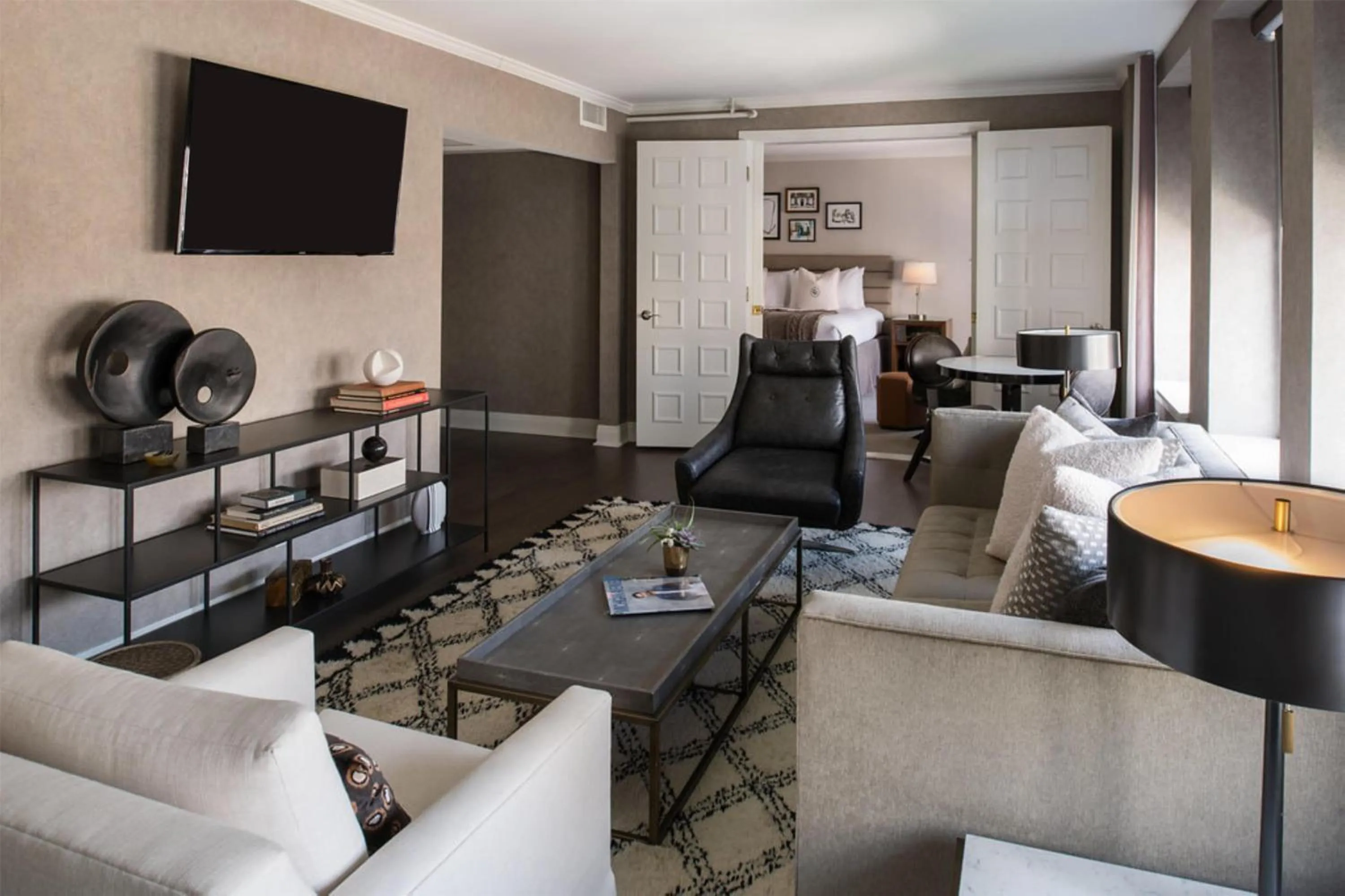 Living room in Claridge House Chicago, Tapestry Collection by Hilton