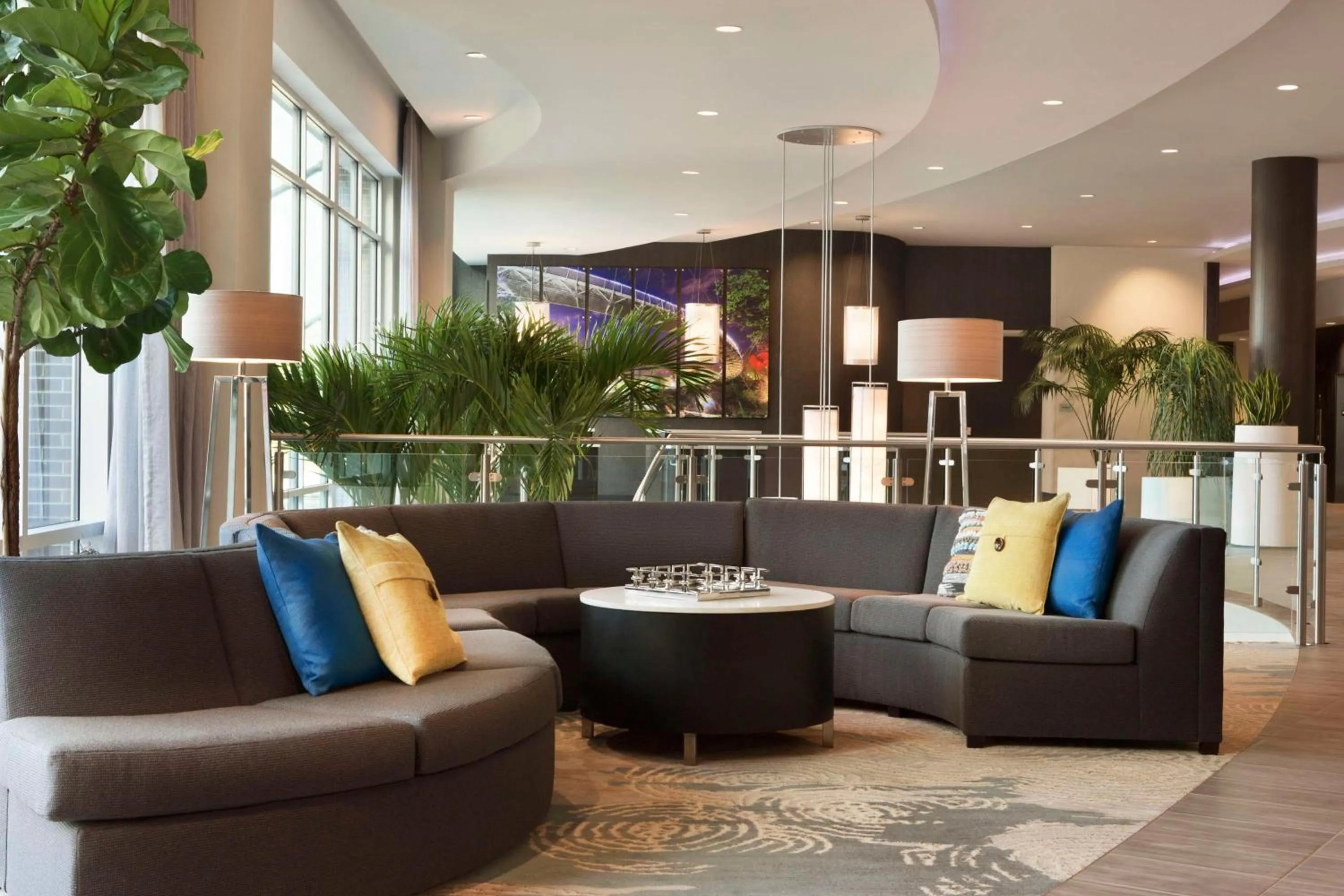 Lobby or reception in Embassy Suites by Hilton Greenville Downtown Riverplace