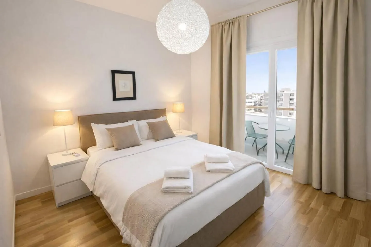 Bedroom, Bed in SeaBreeze City Center Flats by TrulyCyprus