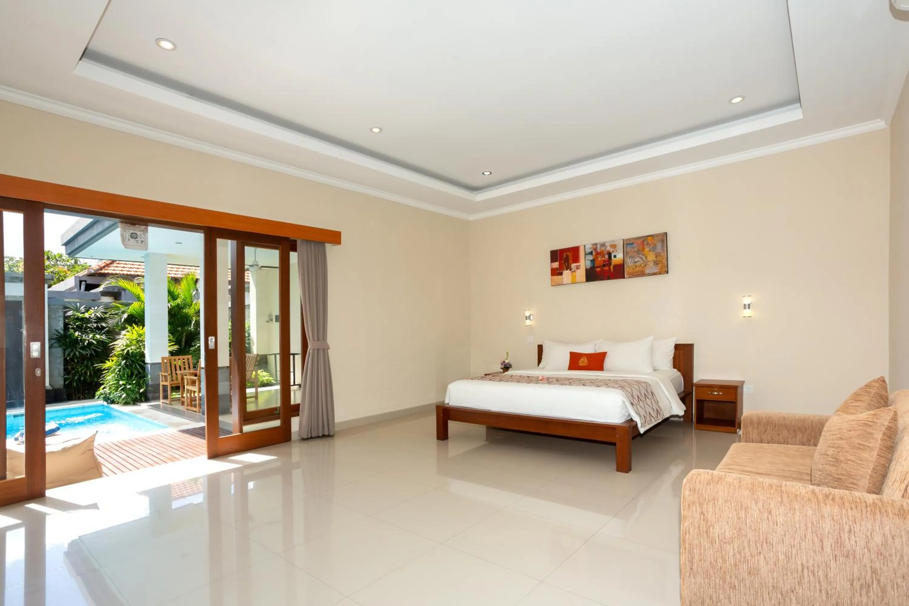View (from property/room), Bed in Paisa Villa Seminyak