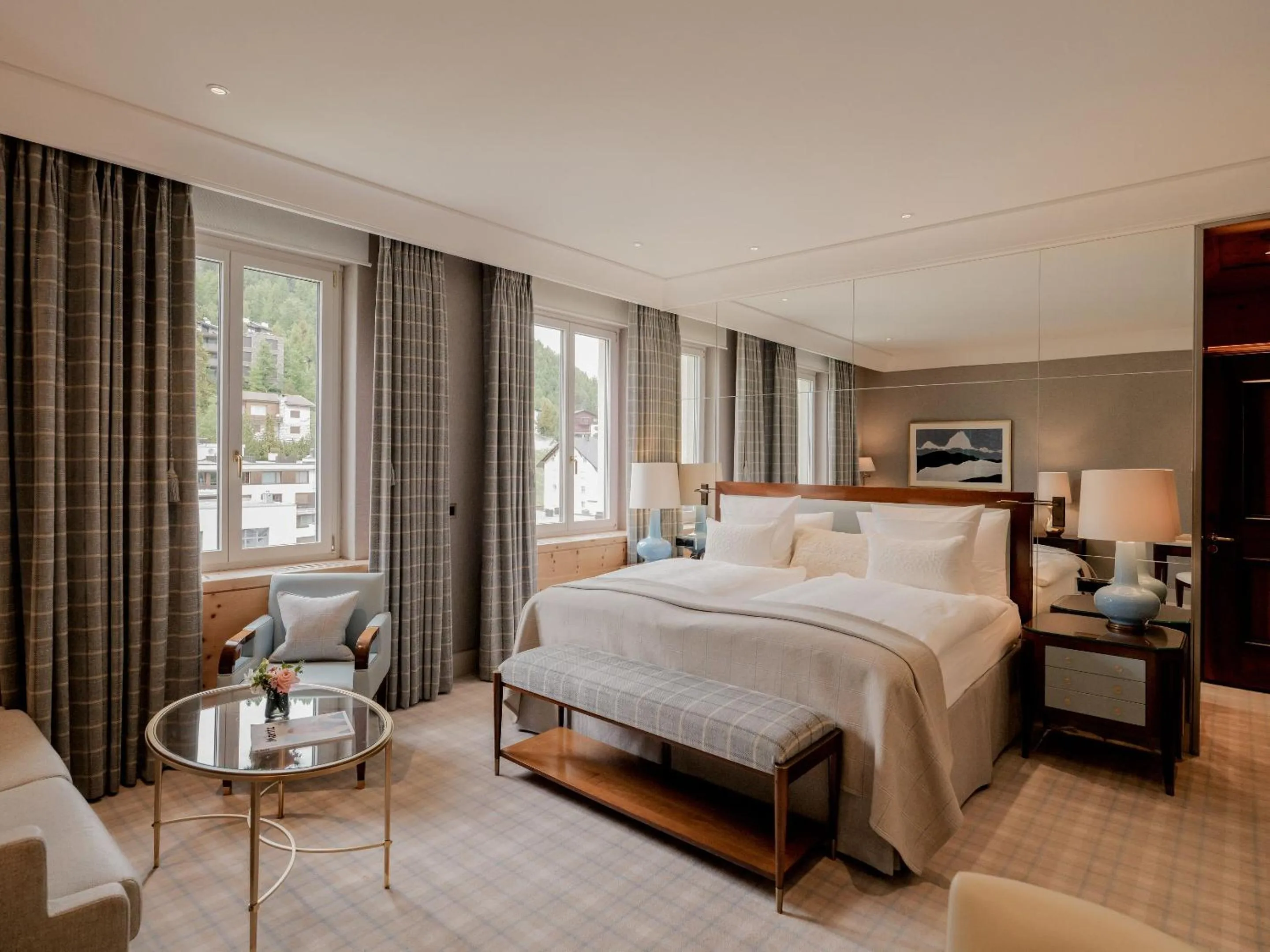 View (from property/room), Bed in Kulm Hotel St. Moritz