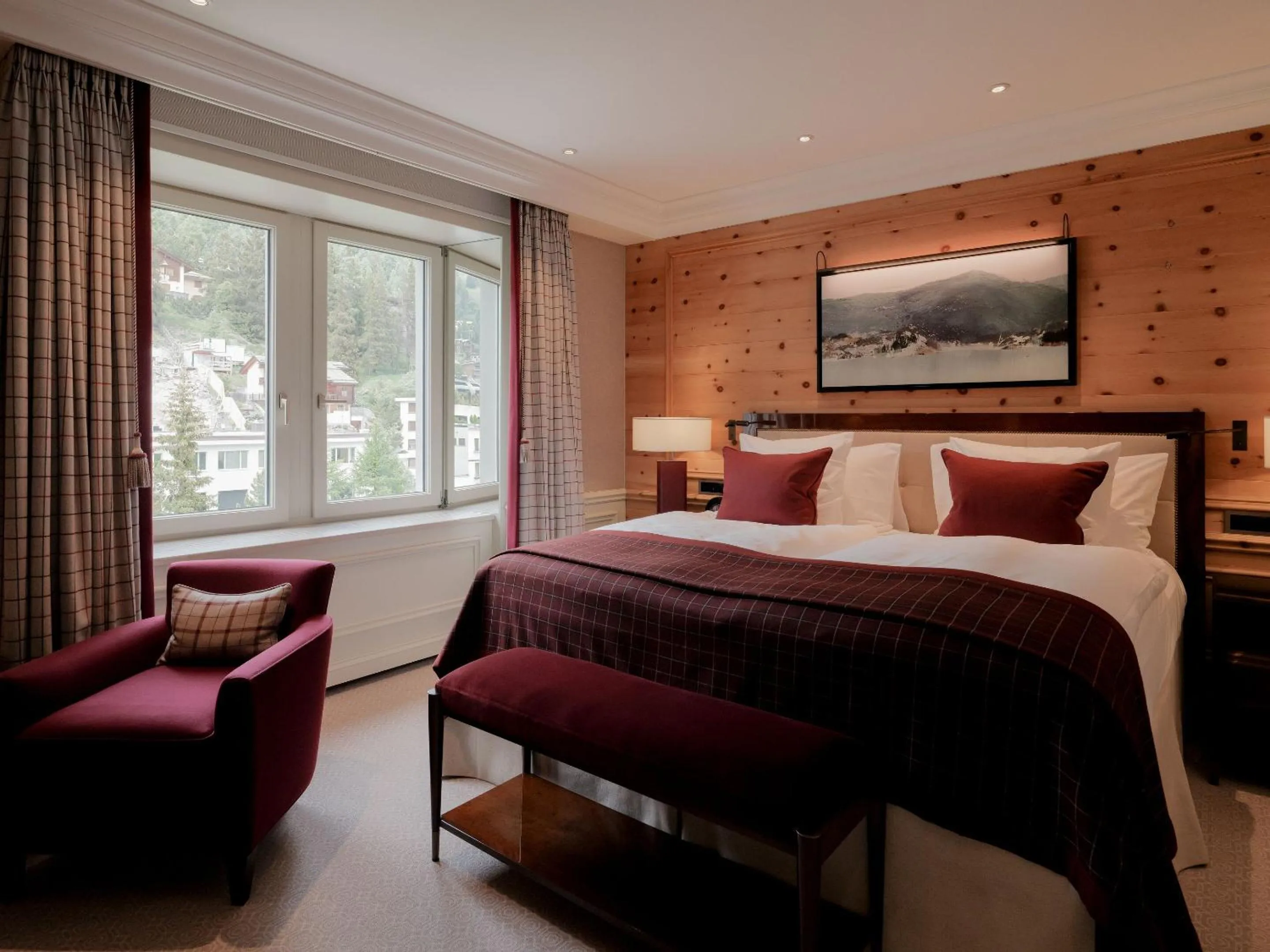 View (from property/room), Bed in Kulm Hotel St. Moritz