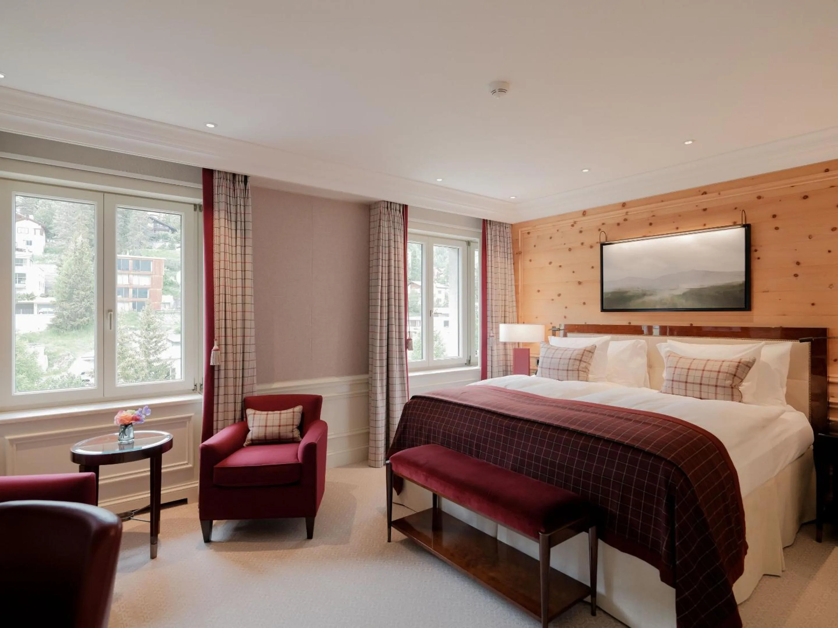 View (from property/room), Bed in Kulm Hotel St. Moritz