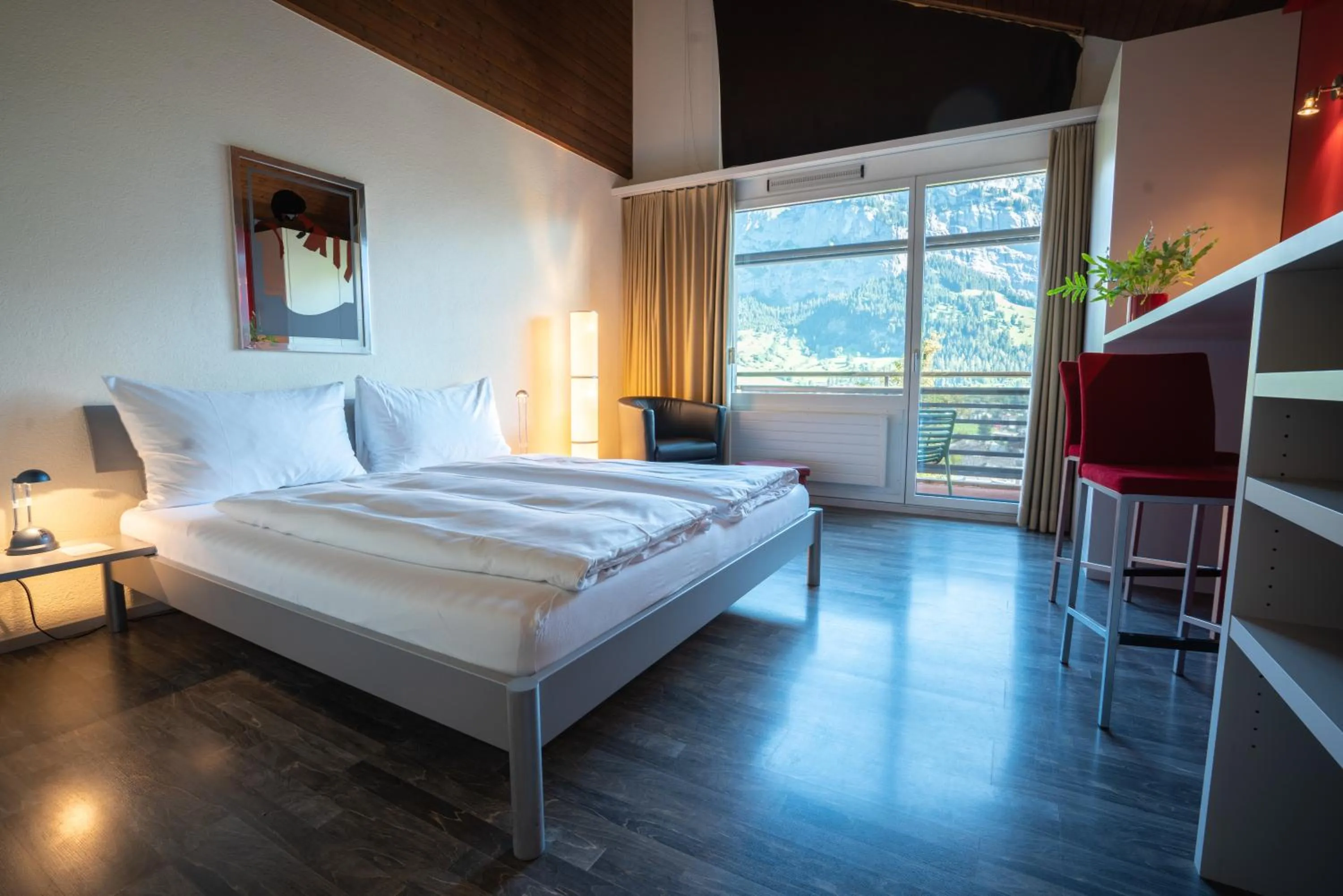 Bedroom, Bed in Hotel des Alpes