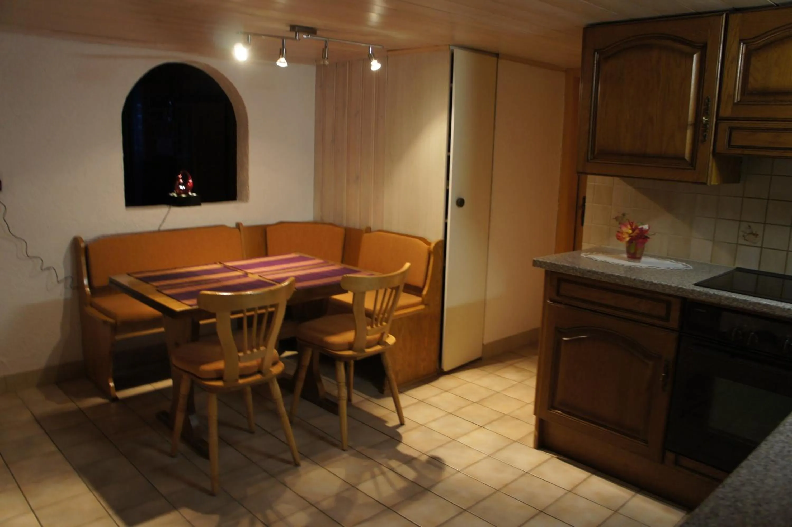 Kitchen or kitchenette in Petit Helvetia Budget Hotel