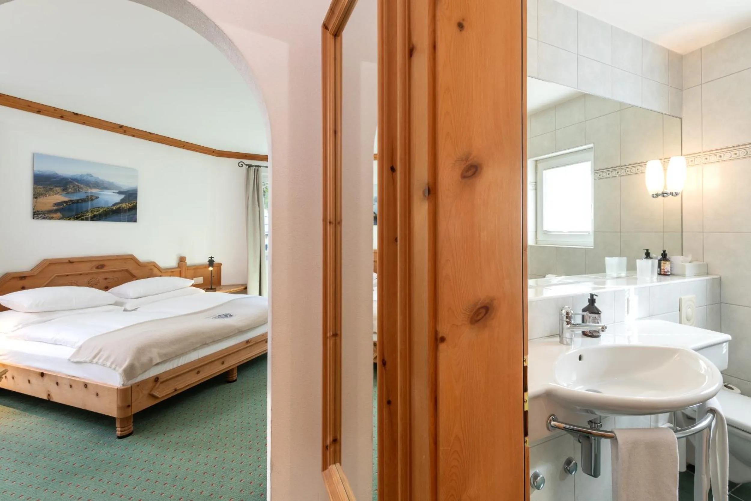 Bed in Hotel Post Sils Maria