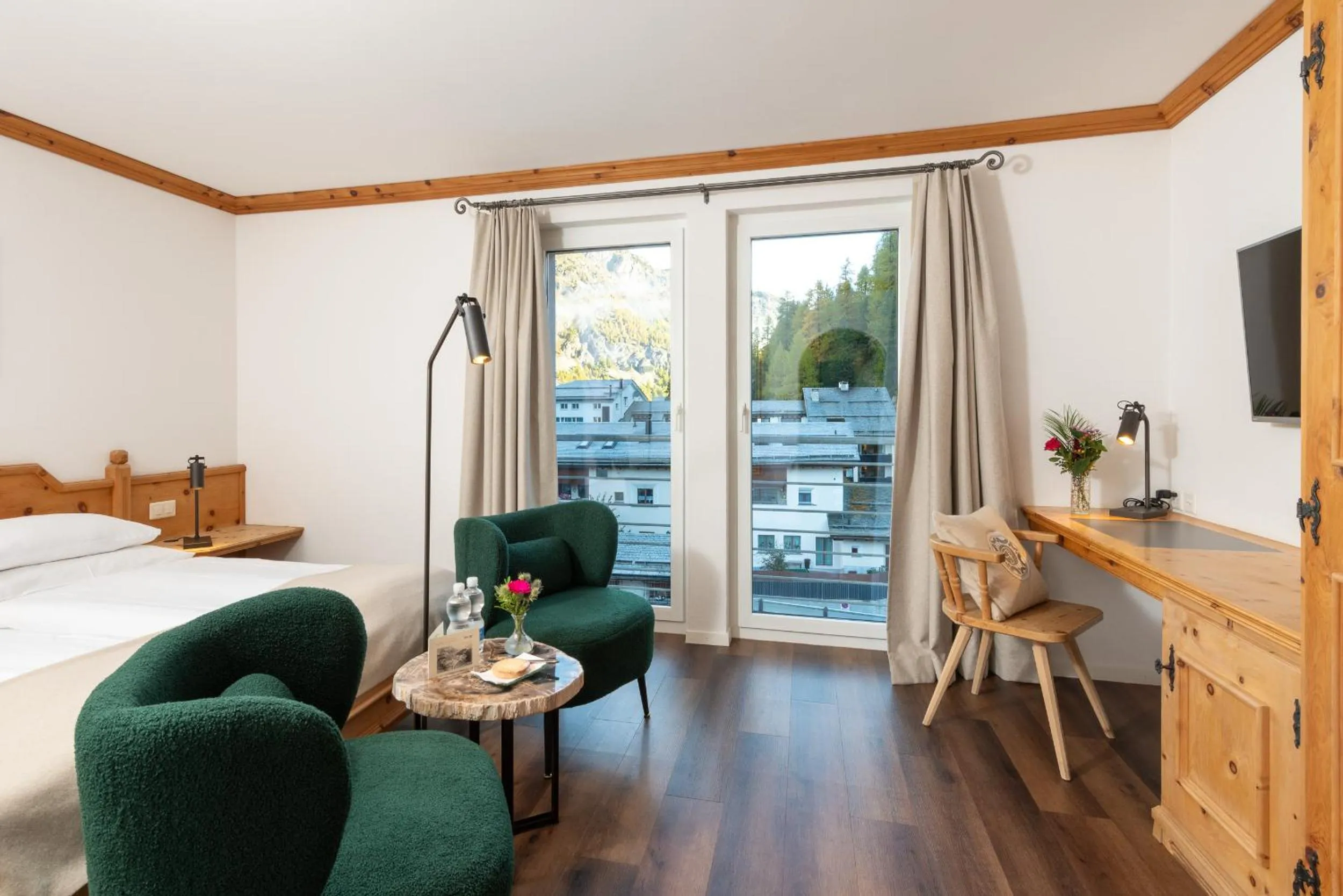 Bed in Hotel Post Sils Maria