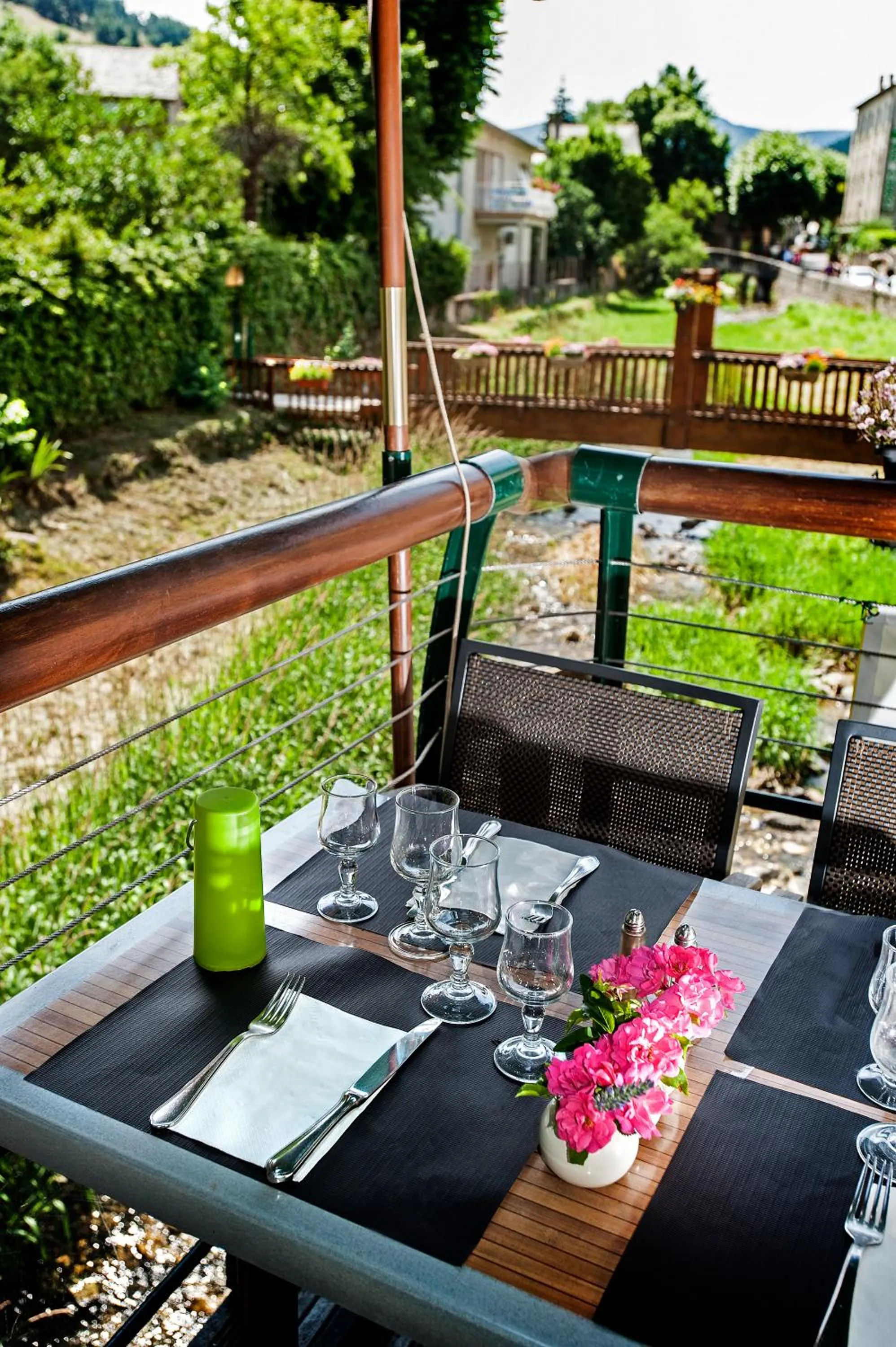 Patio in Logis Hotel Restaurant Family & Spa