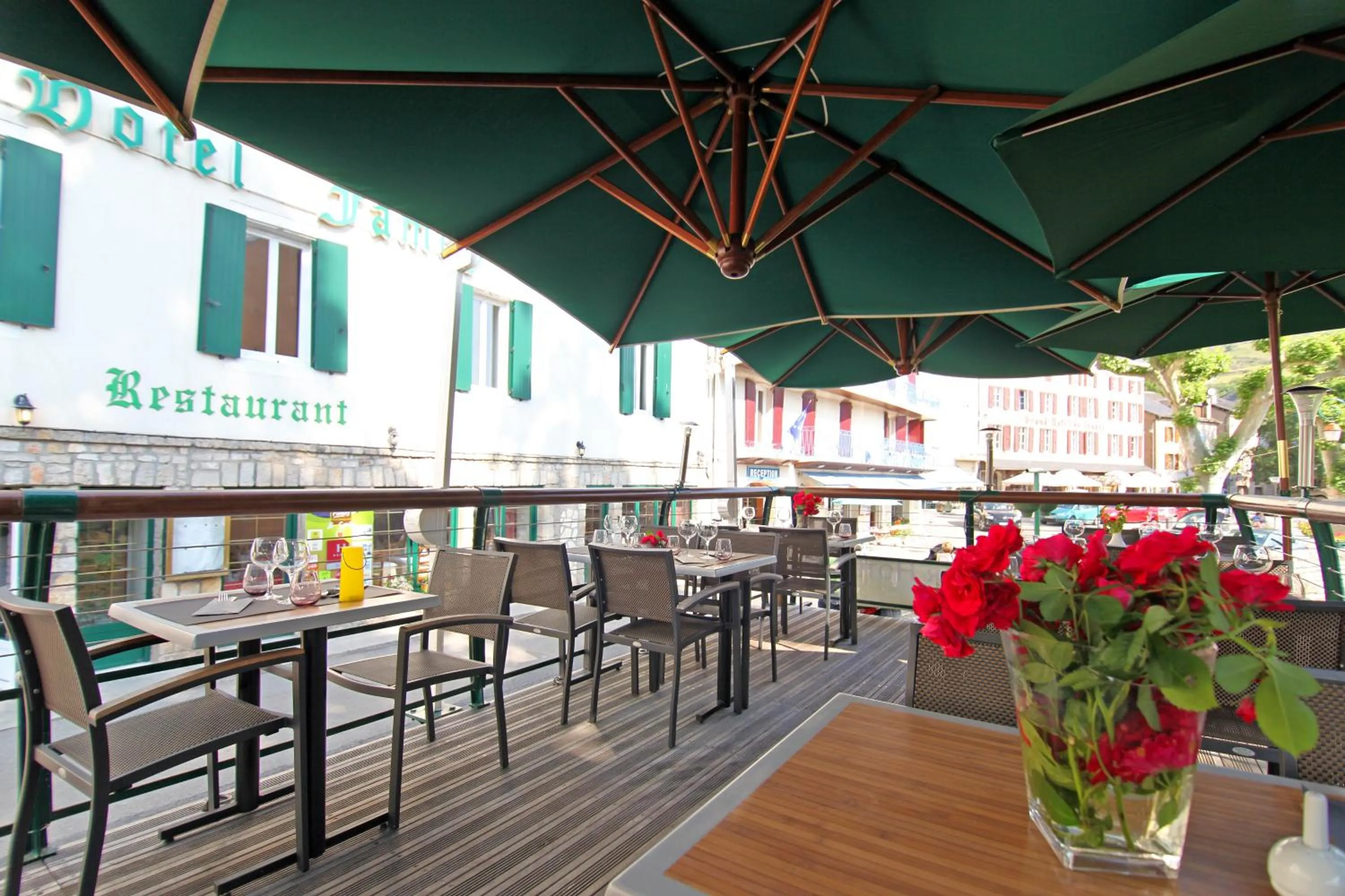 Patio in Logis Hotel Restaurant Family & Spa