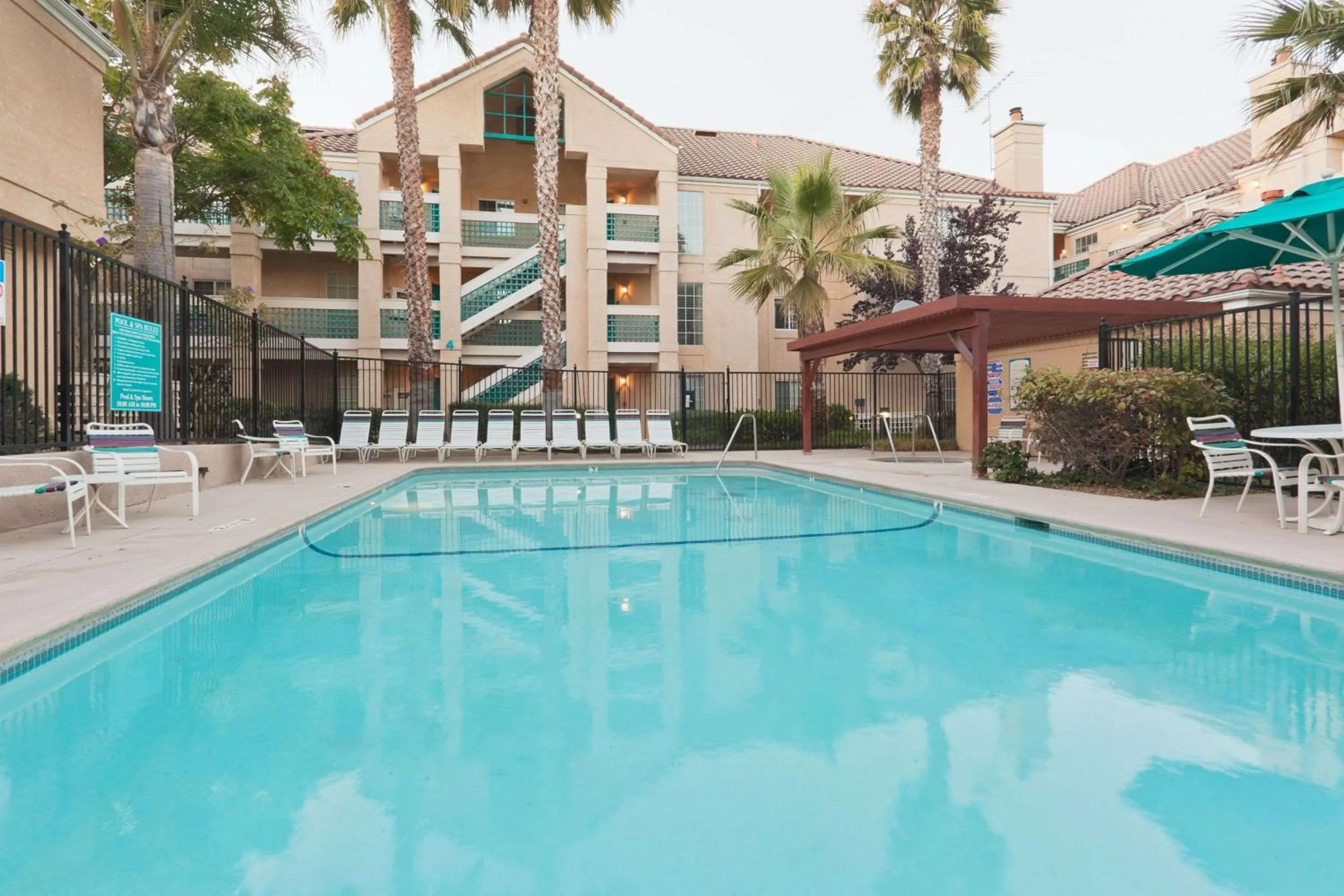 Pool view in Sonesta ES Suites San Francisco Airport San Bruno