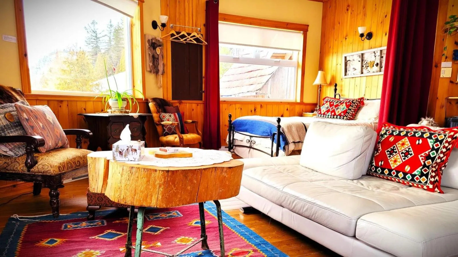 Living room in La vieille ferme, Écogîte