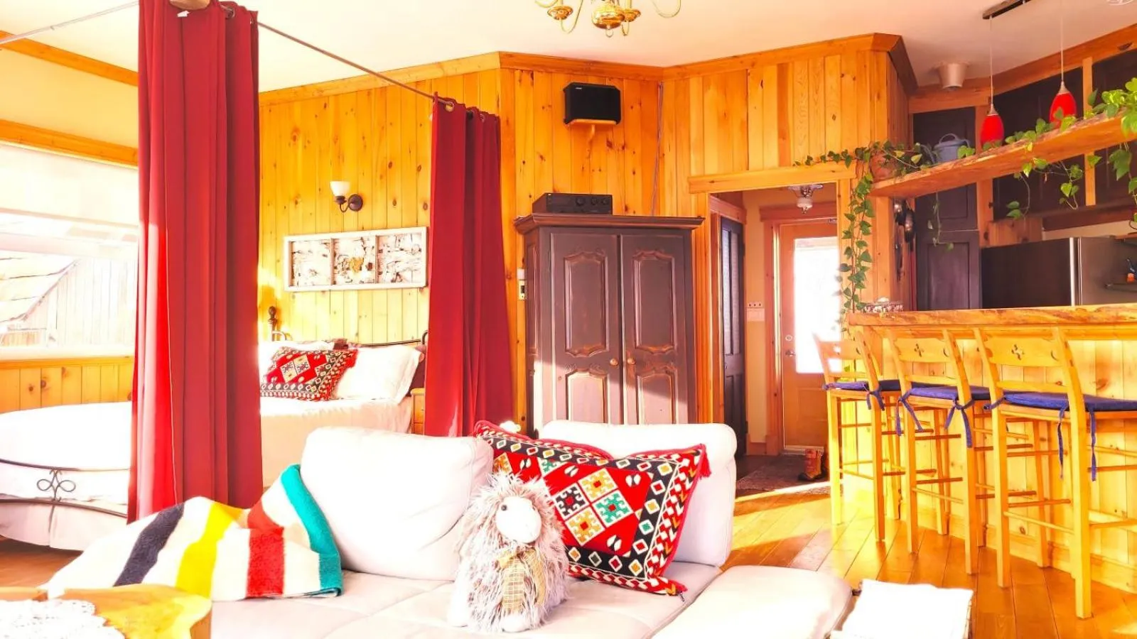 Living room in La vieille ferme, Écogîte
