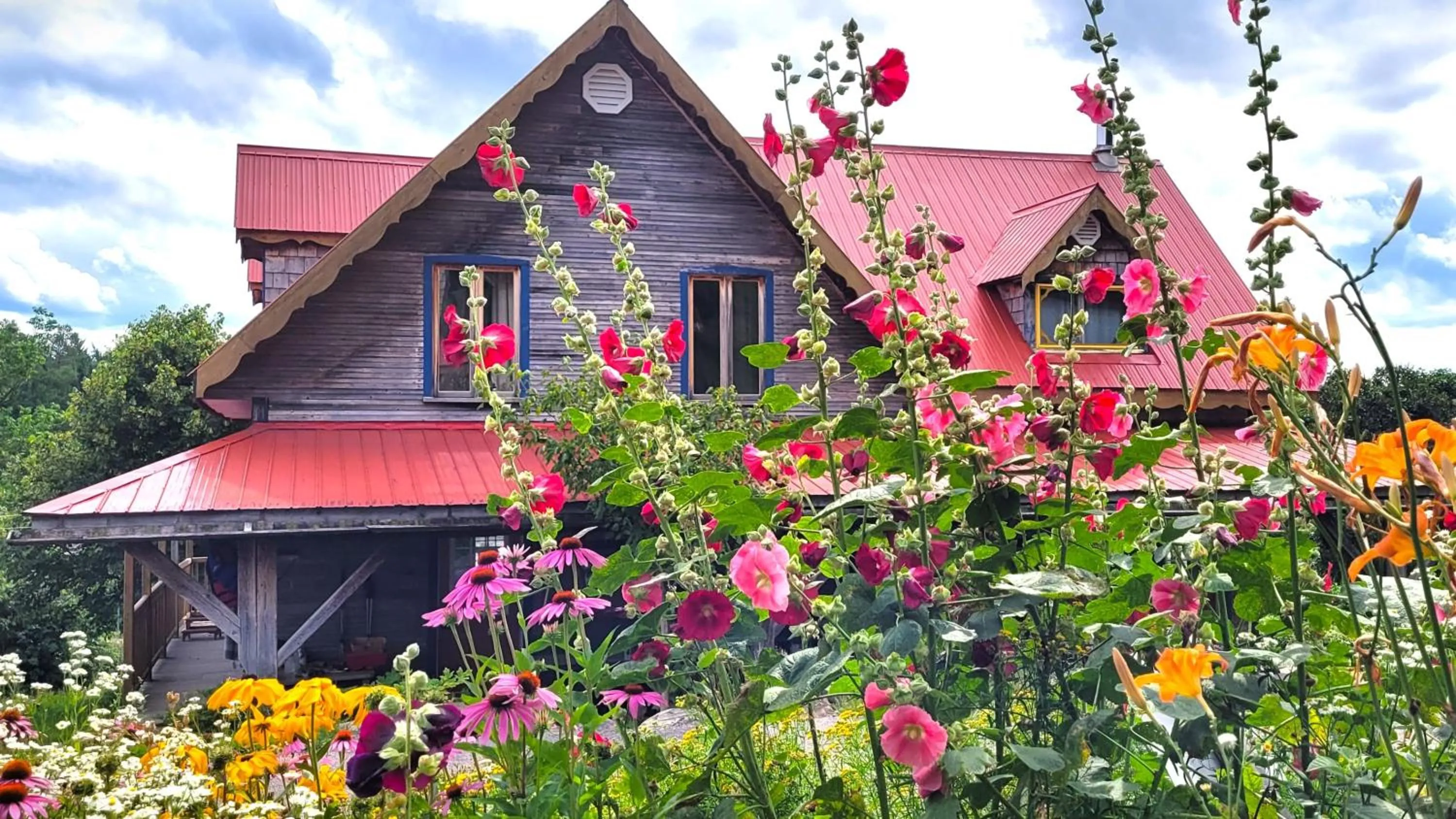 Garden view in La vieille ferme, Écogîte