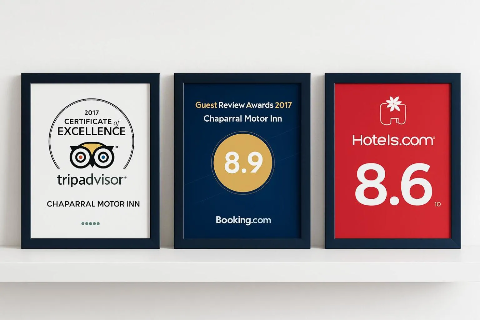 Certificate/Award in Chaparral Motor Inn