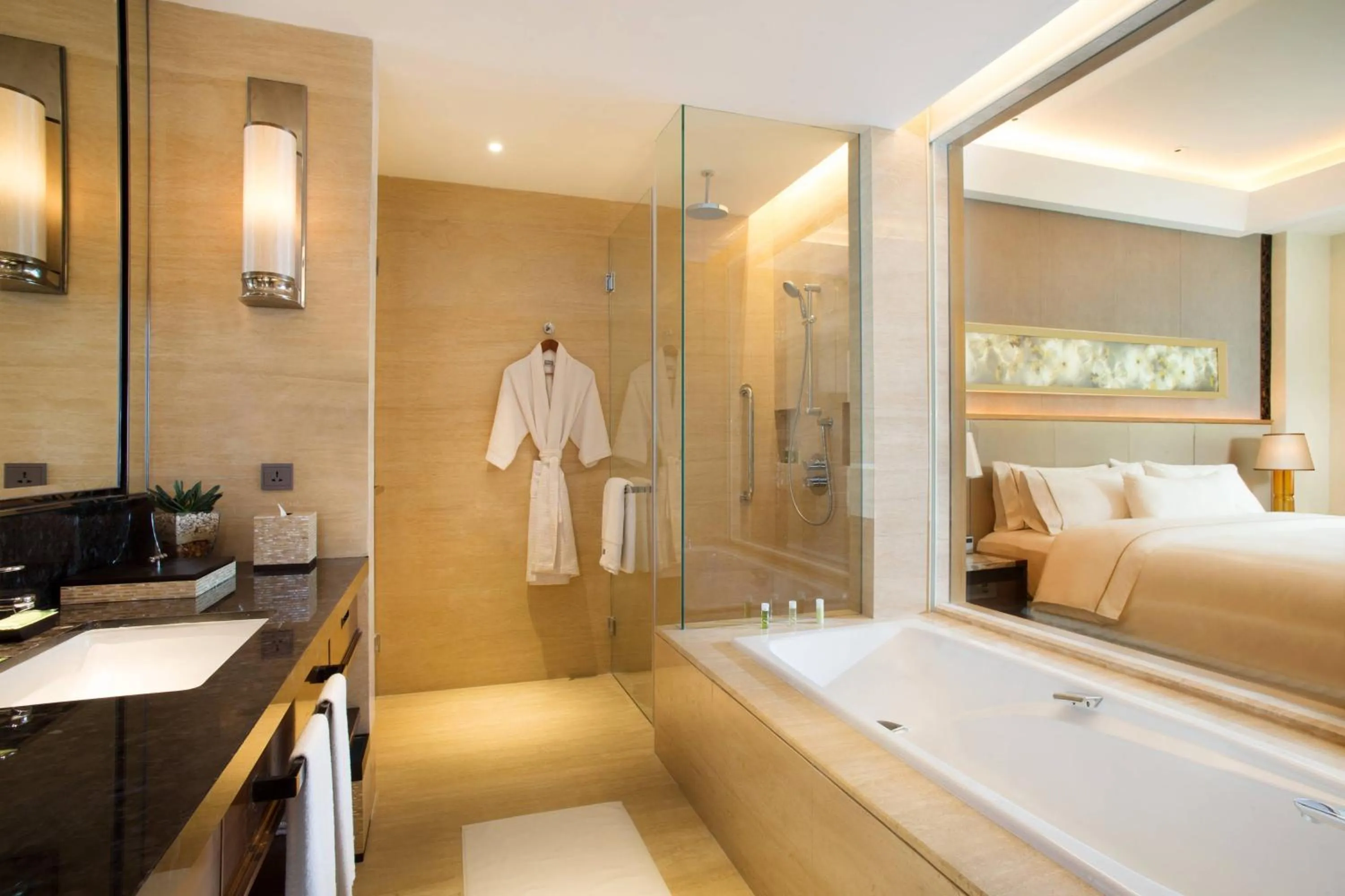 Bathroom, Bed in The Westin Jakarta