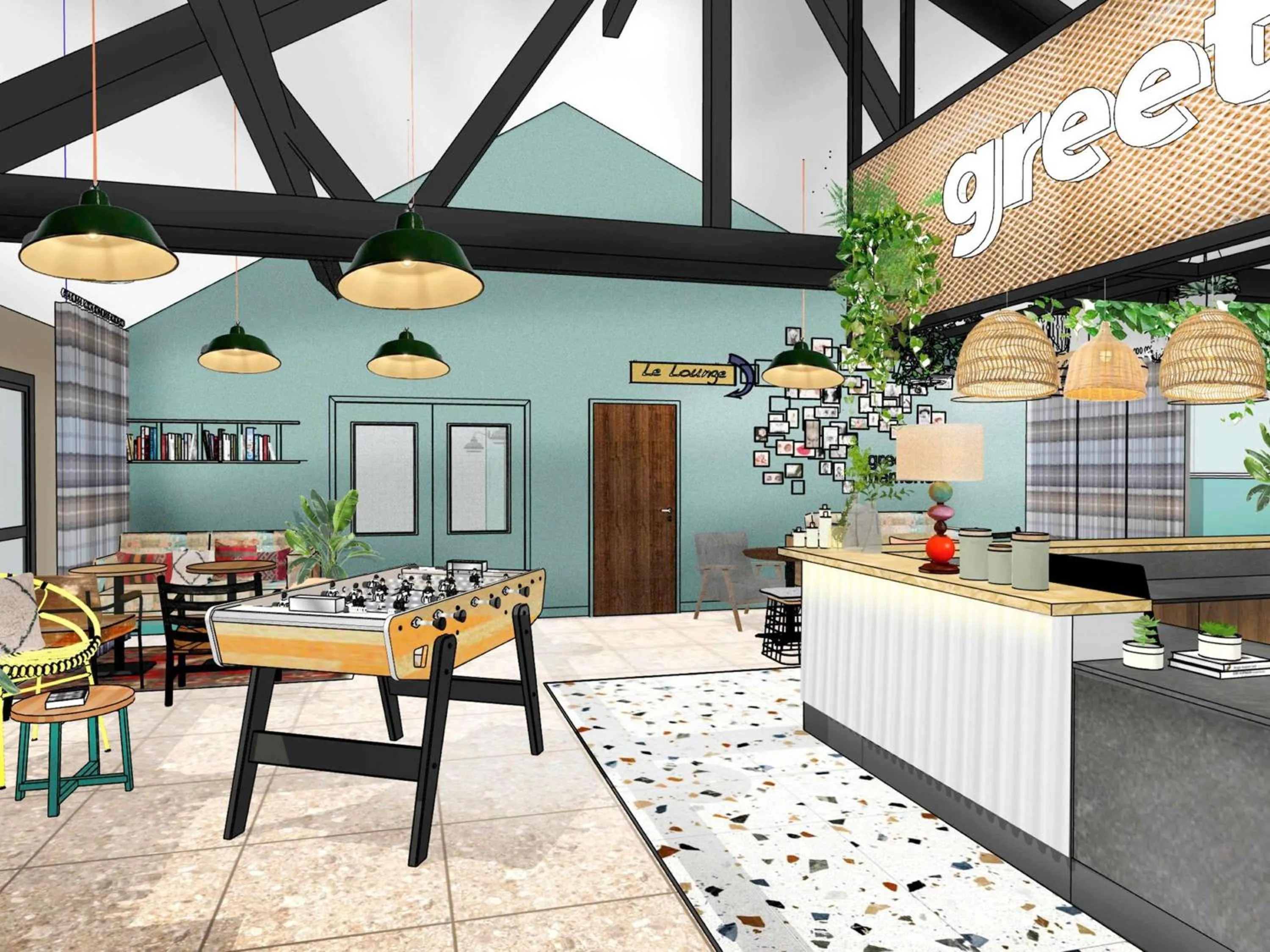 Lounge or bar in greet Hôtel Montbéliard