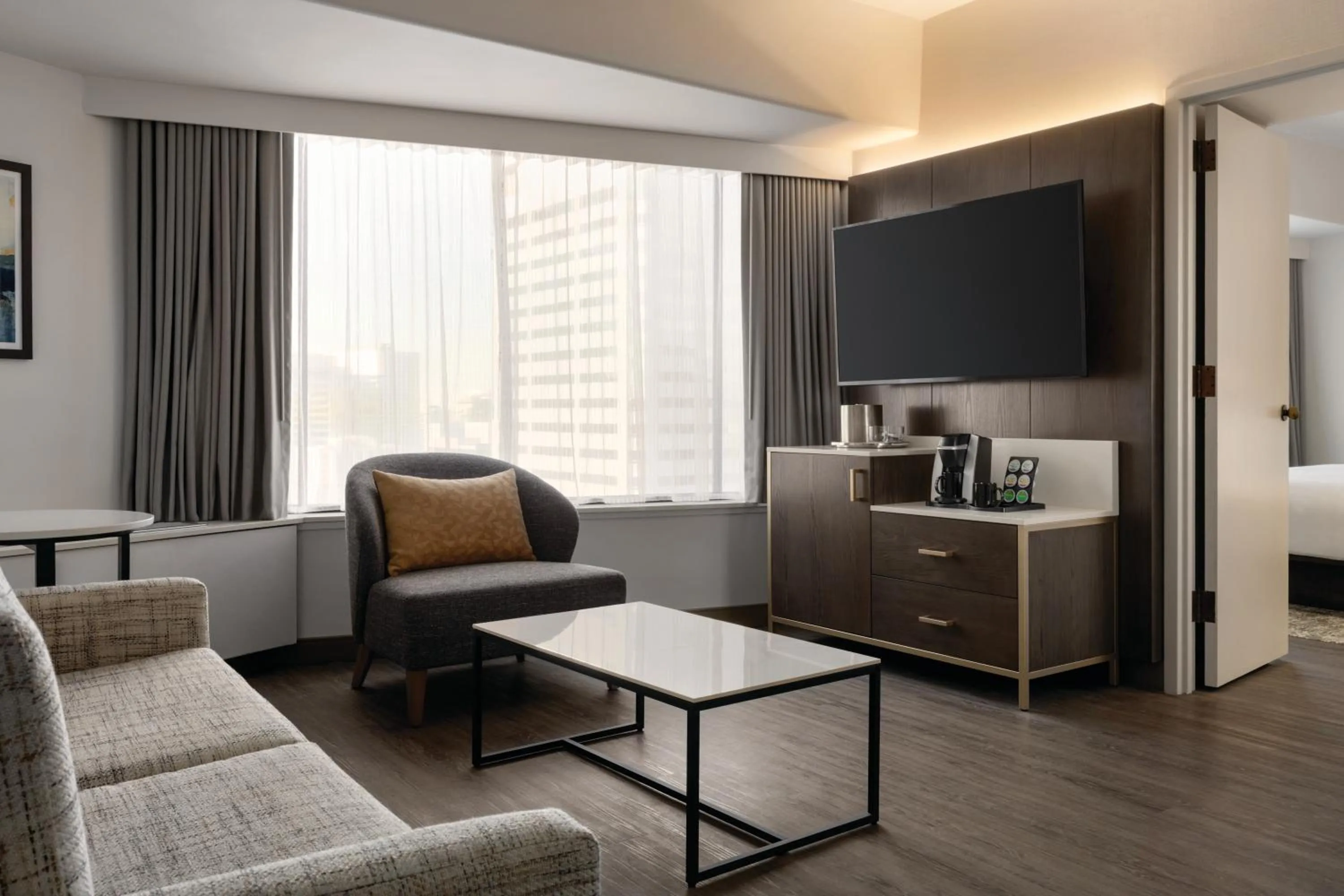 Junior King Suite with City View in Crowne Plaza Seattle Newly Renovated with No Resort Fee