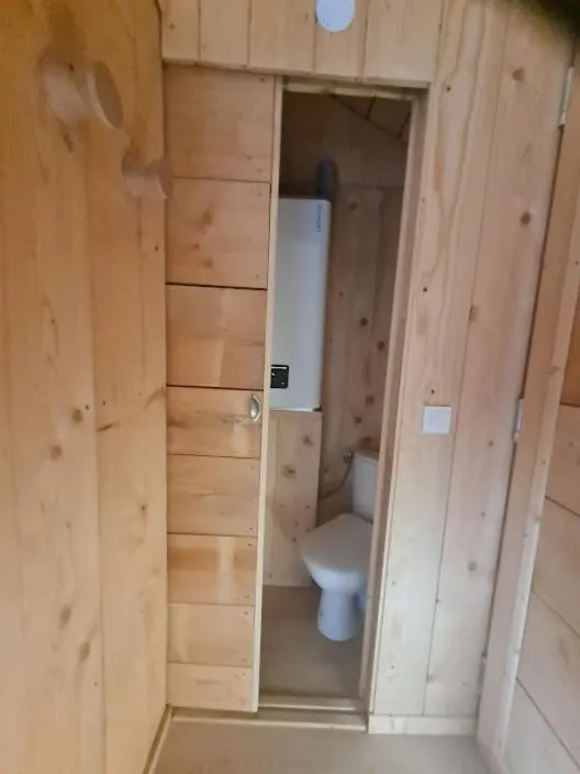 Toilet in Le Chalet Du Blanc Spa yoga