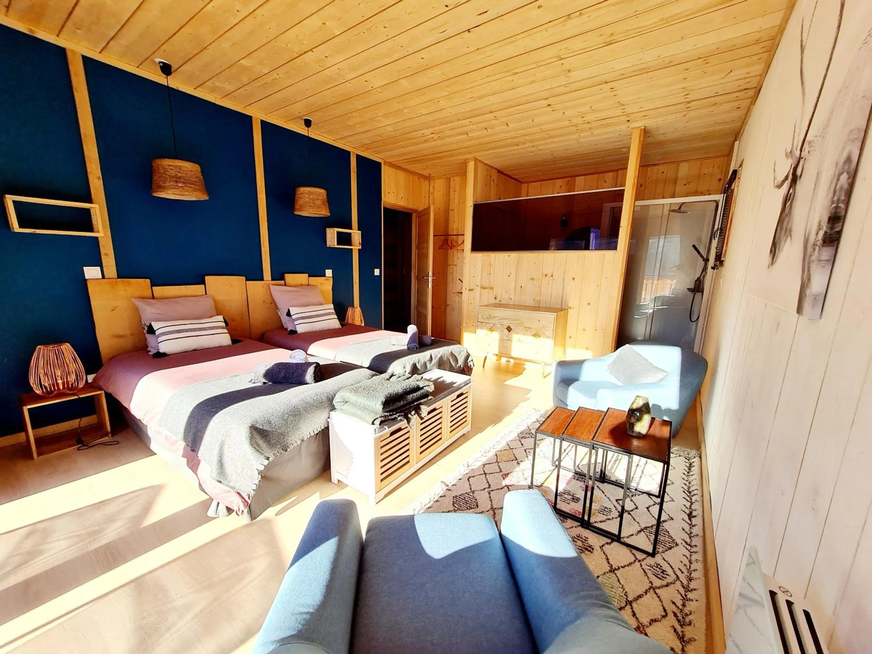 Bedroom in Le Chalet Du Blanc Spa yoga