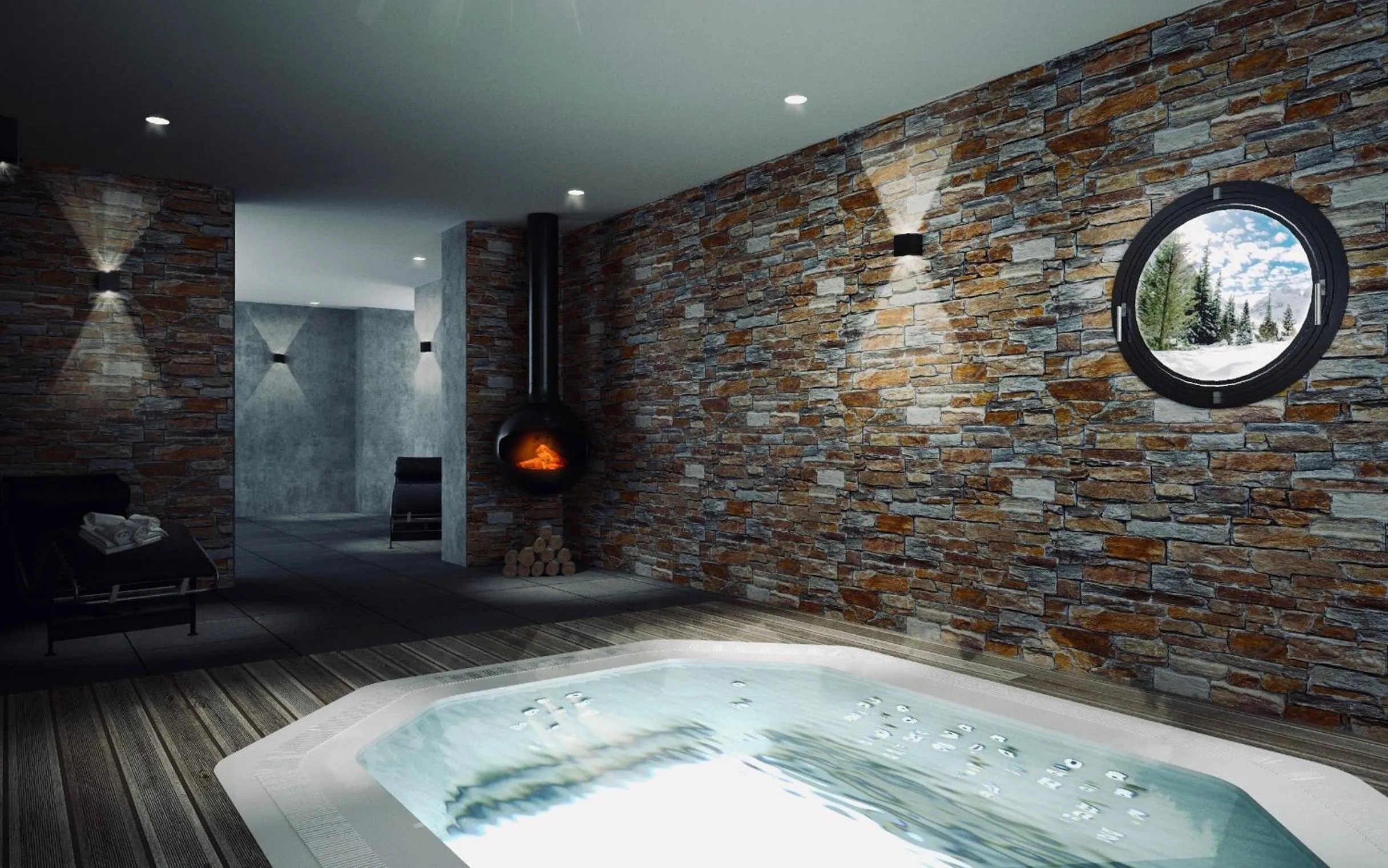 Hot Tub in Hôtel 16 | 150 Montagne & Spa Nuxe