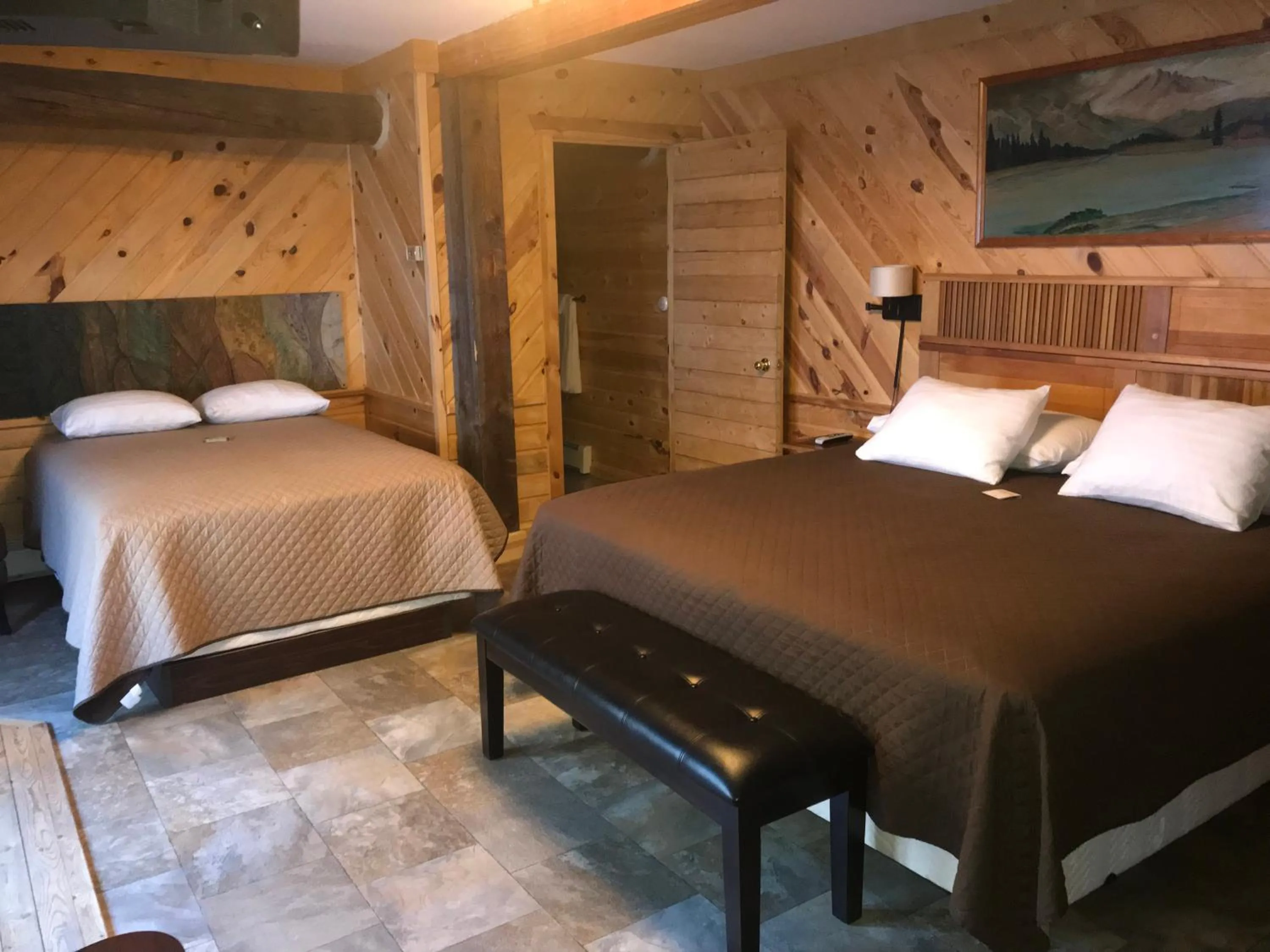 Bed in Judith Mountain Lodge
